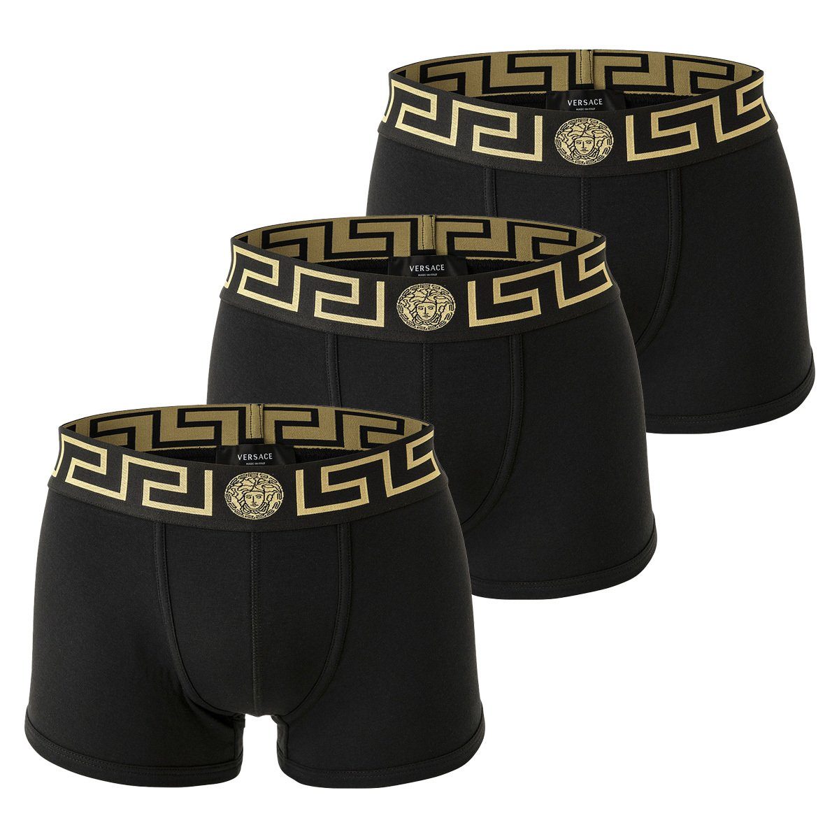 Versace Pack Shorts, Schwarz Boxer Slip - Herren 3er Baumwolle TOPEKA,