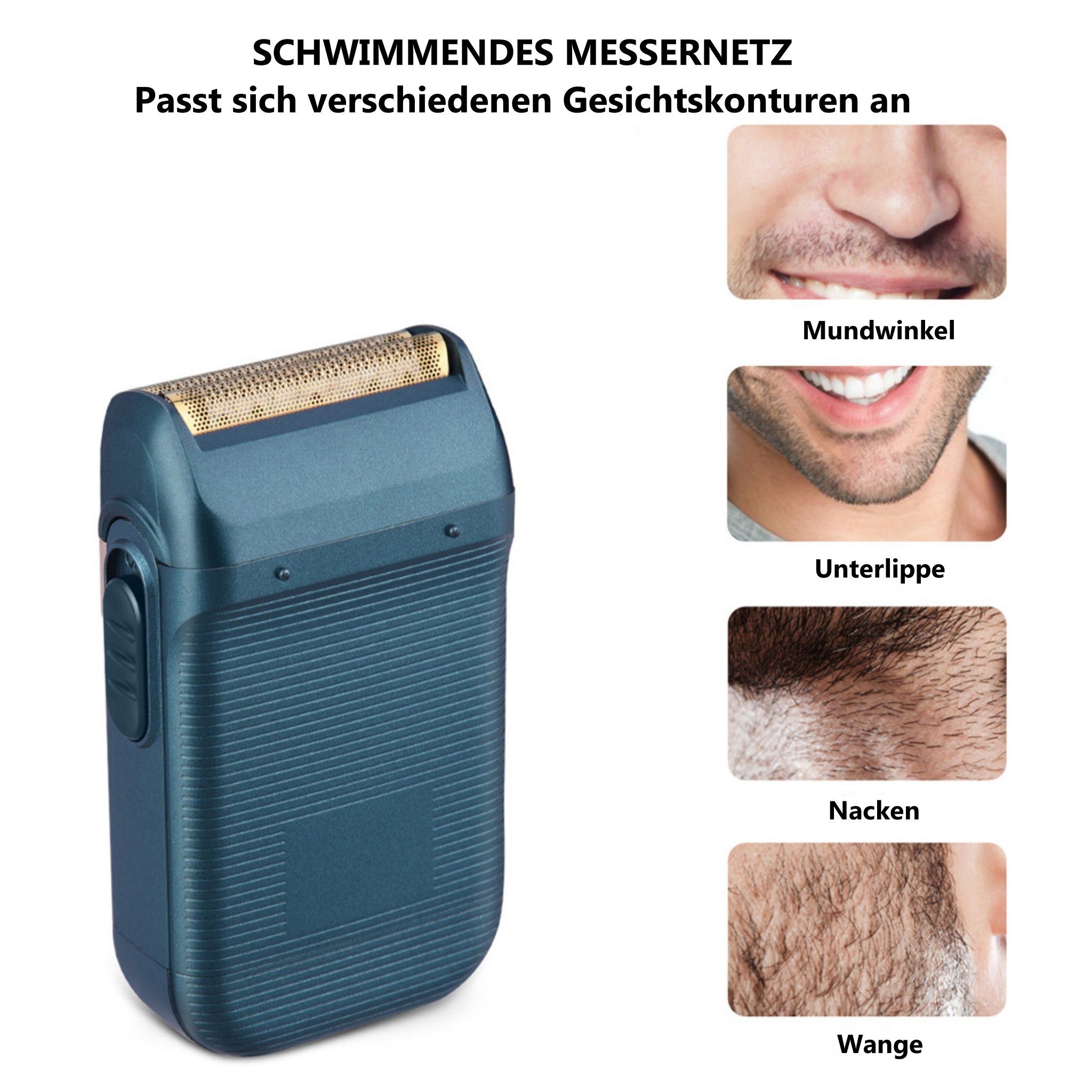 Doppelkopf, Nass Klassischer Rasierer Anwendungen uns CkeyiN Bartschneider Trocken reziprokierendem Elektrorasierer mit für