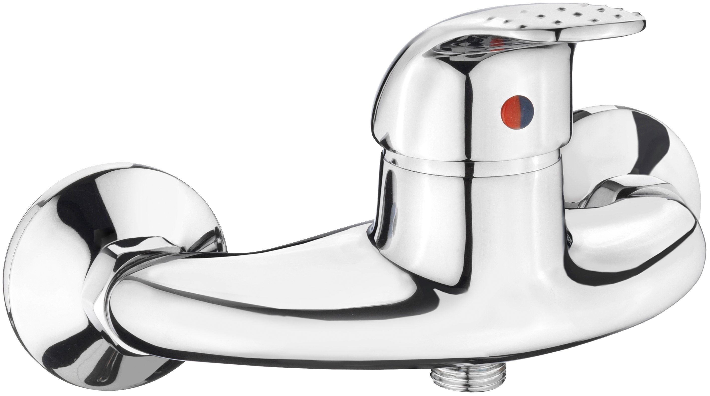 CORNAT Duscharmatur "Mateo" Hochwertiger Messingkörper - verchromt - 1/2 Zoll Brauseabgang Einhebelmischer zur Aufputzmontage / Brausebatterie / Duscharmatur