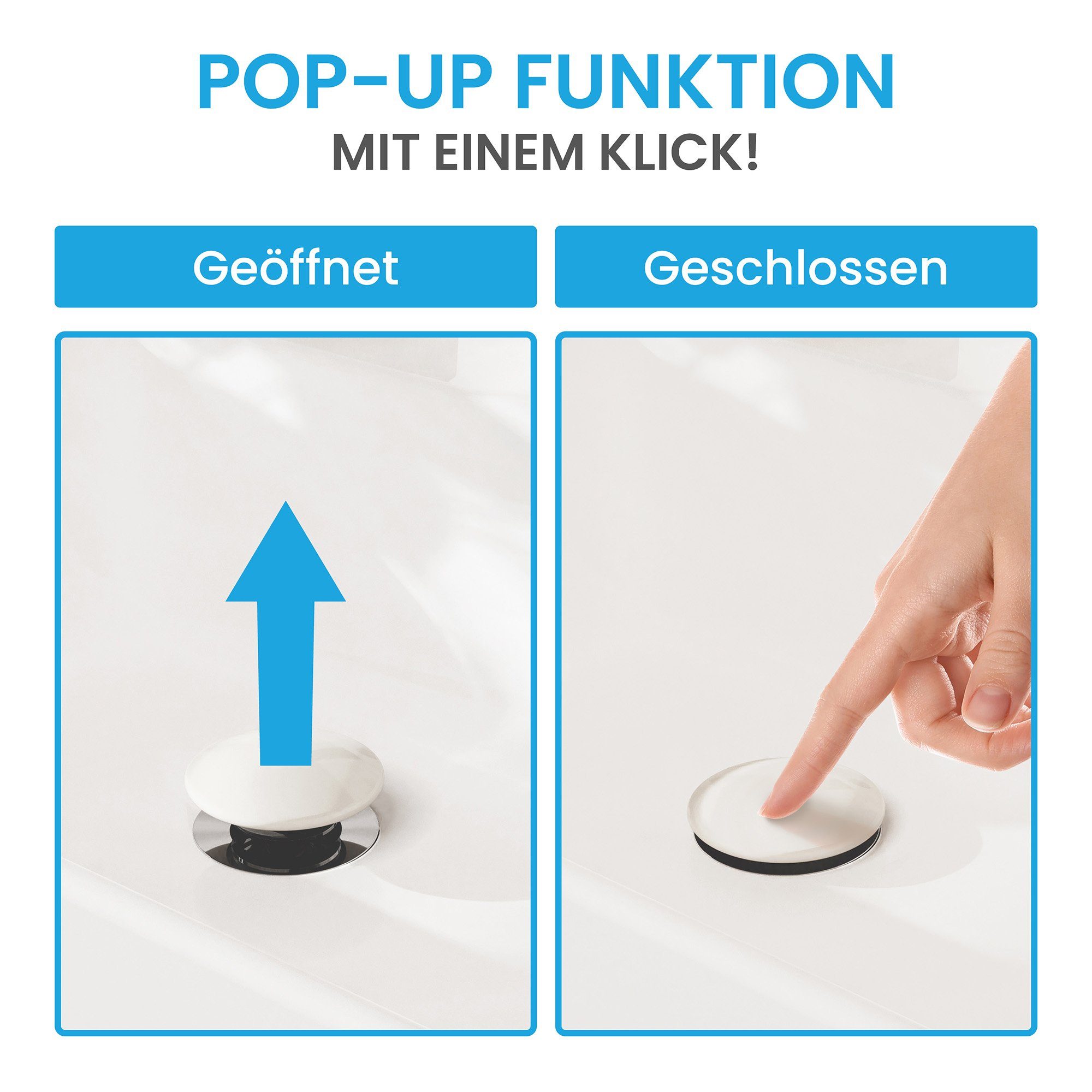Bächlein Ablaufgarnitur Waschbeckenabfluss Pop Up (Eleganter günstig online kaufen