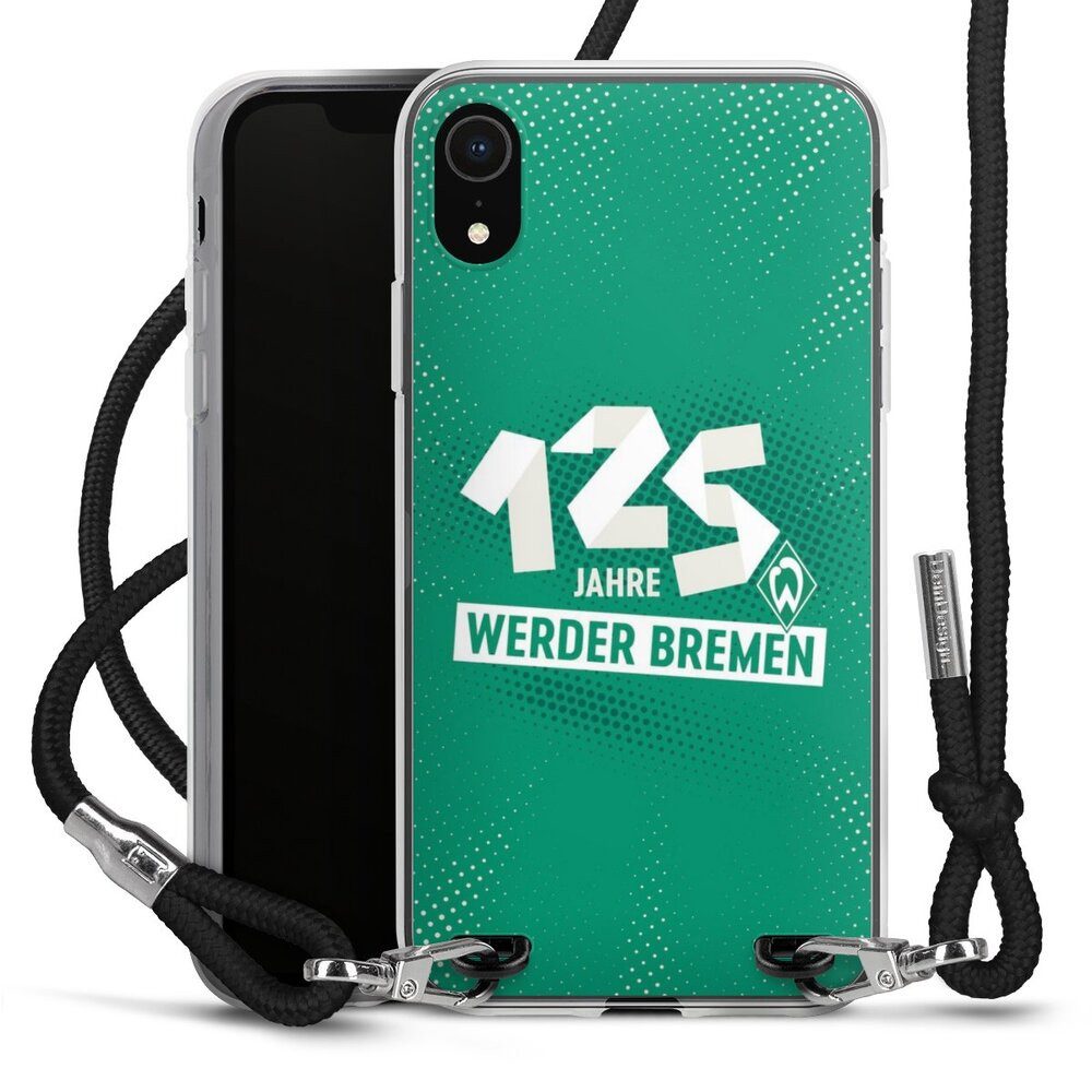 DeinDesign Handyhülle 125 Jahre Werder Bremen Offizielles Lizenzprodukt, Apple iPhone Xr Handykette Hülle mit Band Case zum Umhängen