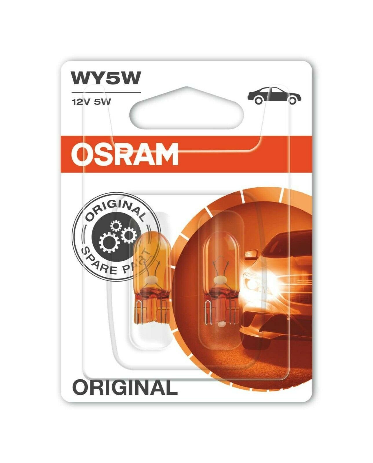 Osram KFZ-Ersatzleuchte Osram WY5W 12V 5W Blinker Blinkerbirne Orange 2er Blister, WY5W, 2 St., Orange