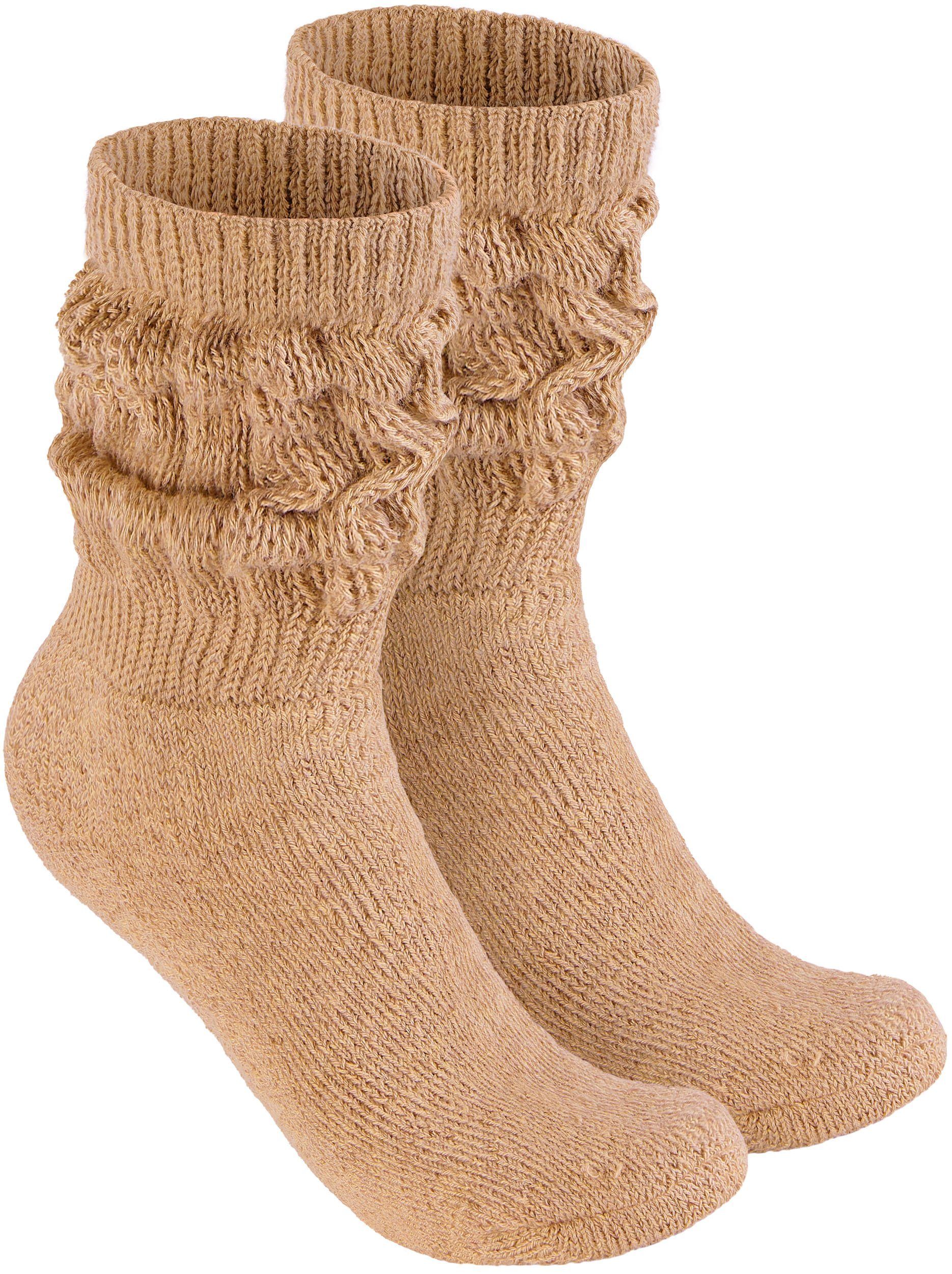 BRUBAKER Schoppersocken Slouch Socken - Damen Fitnesssocken (80s Style, 2-Paar, Baumwolle) Knit Sportsocken für Fitness, Yoga, Workout, Gymnastik und Wellness