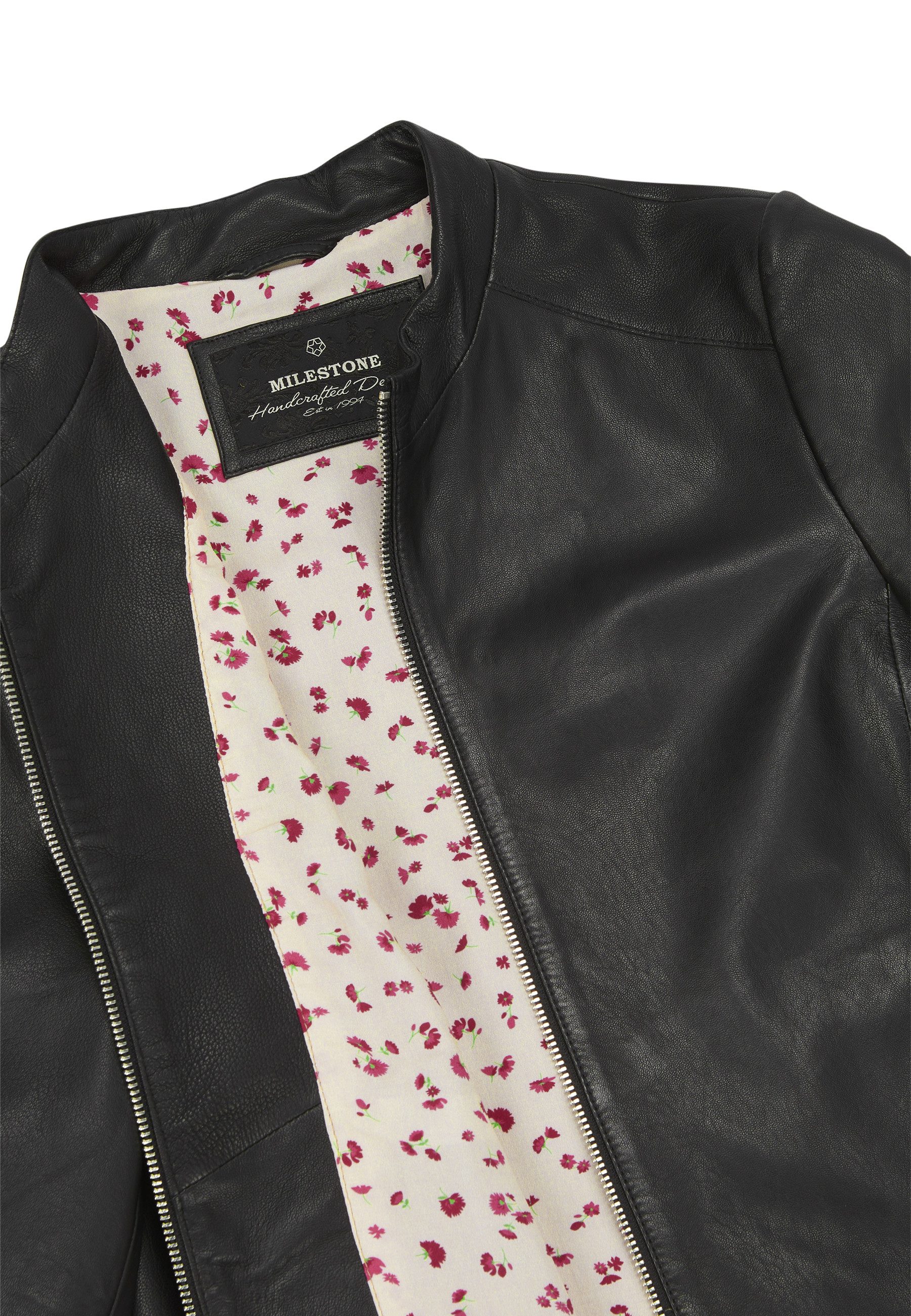 Lederjacke MSBritney Damen Bikerjacke Jacke Leder klassisch