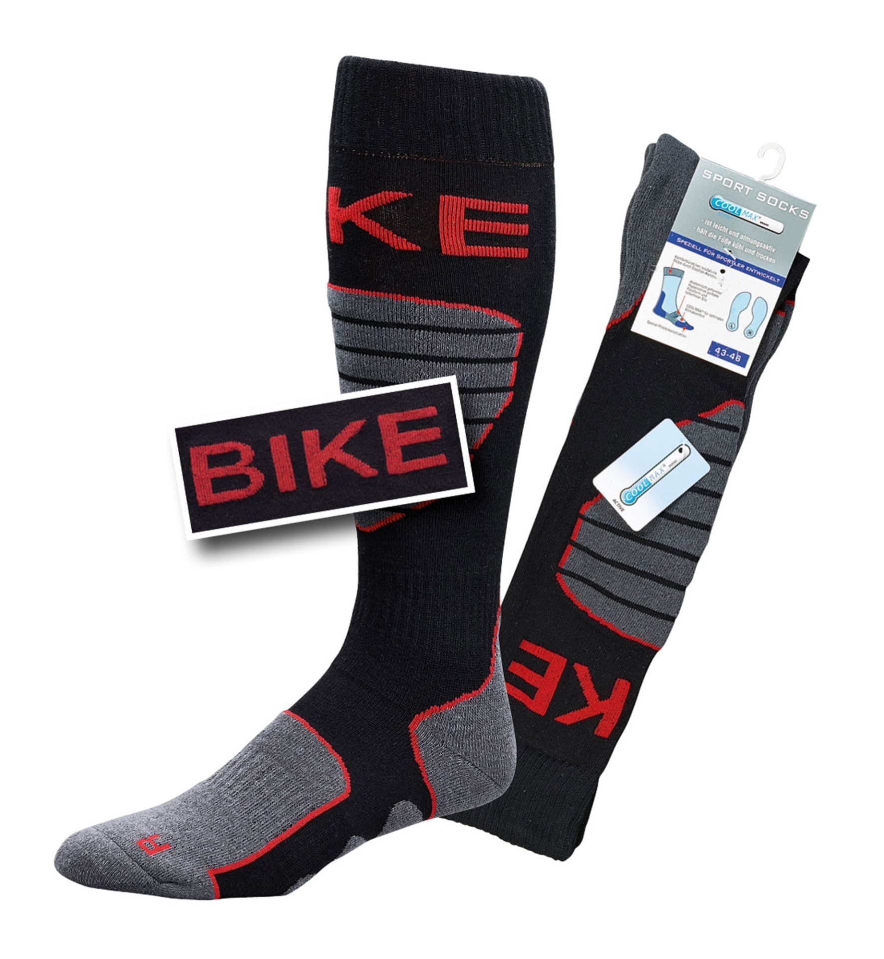 Wowerat Sportsocken 1 Paar Motorrad-Strümpfe COOLMAX® Bike-Strümpfe, kniela günstig online kaufen