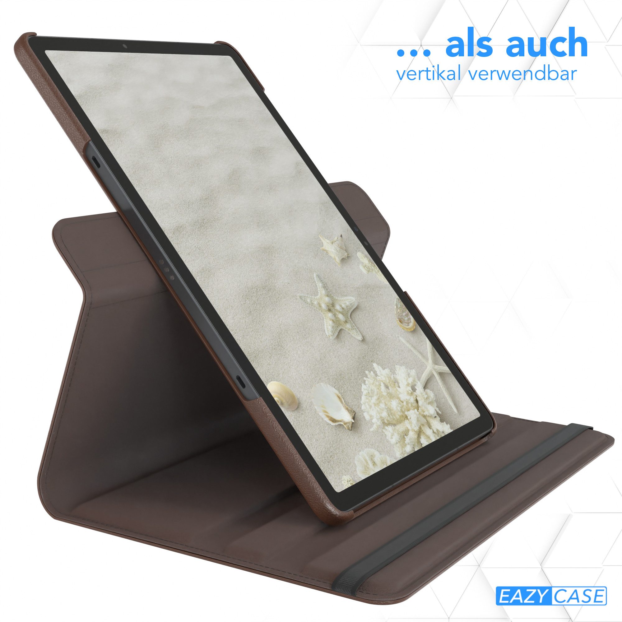 EAZY CASE Tablet-Hülle Rotation Case für Galaxy Tab S10 FE 10,9 Zoll, Schutztasche Tablet Case 360 Rotation Bookcover zum Aufstellen Braun – Bild 5 von 5