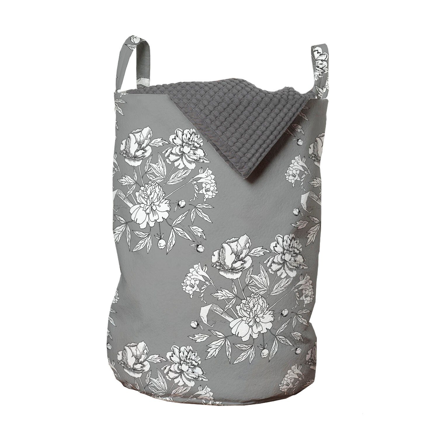 Abakuhaus Wäschesäckchen Wäschekorb mit Griffen Kordelzugverschluss für Waschsalons, Jahrgang Empfindliche wilde Blumen Stiefmütterchen