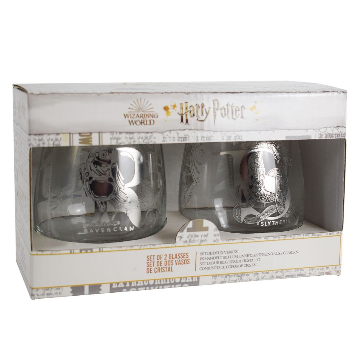 Set Tasse Design im Set, Harry 2er Hogwarts Trinkglas Glas, Geschenkkarton Potter Stor authentisches