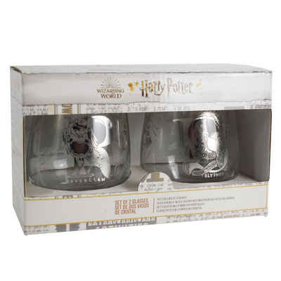 Stor Tasse Harry Potter Hogwarts Trinkglas Set im Geschenkkarton 2er Set, Glas, authentisches Design