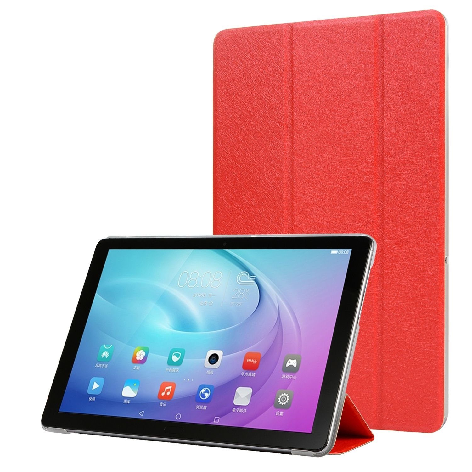 König Design Tablet-Hülle Samsung Galaxy Tab A7, Schutzhülle für Samsung Galaxy Tab A7 Tablethülle Schutztasche Cover Standfunktion Rot