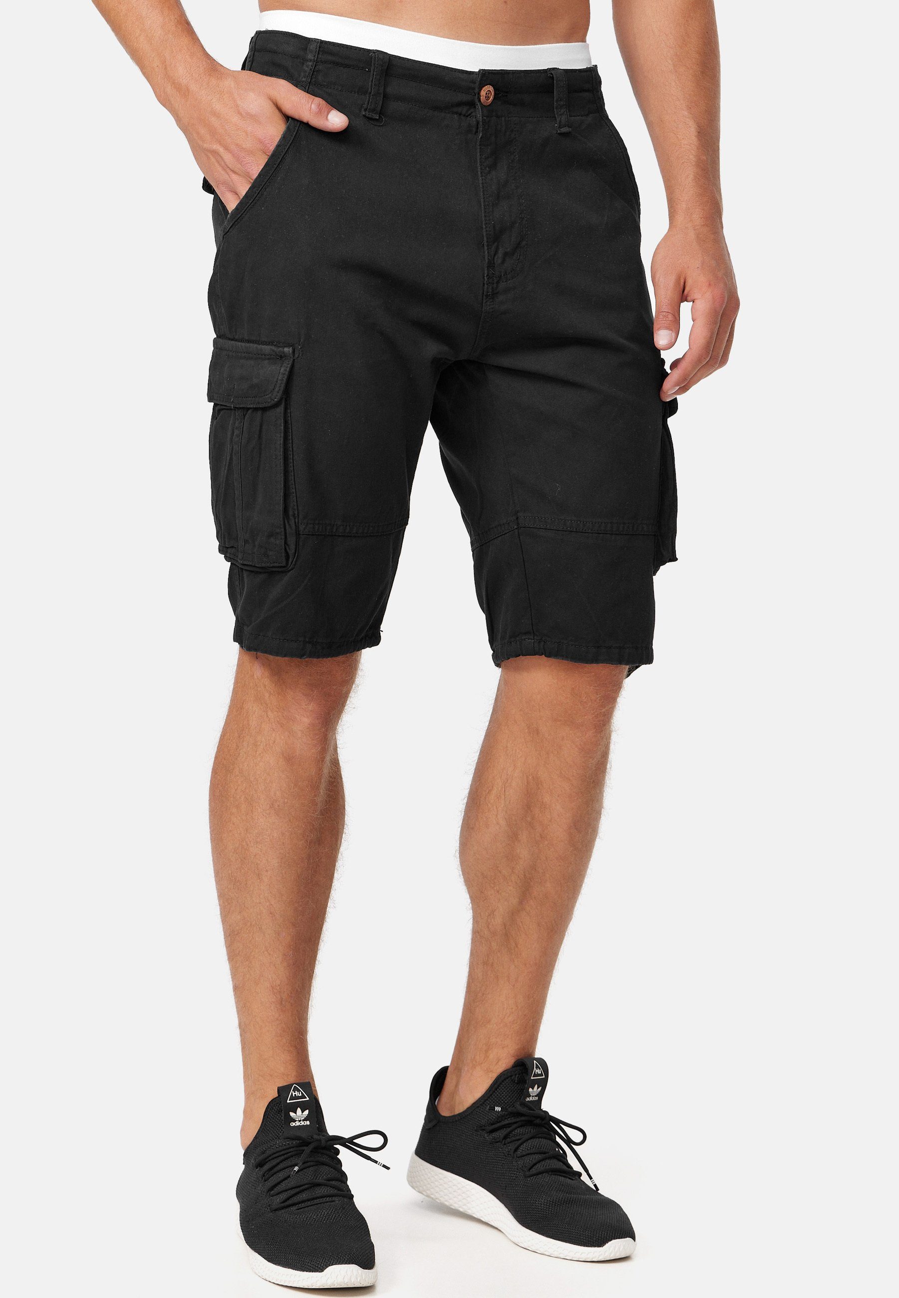 Indicode Cargoshorts Herren Monroe Cargo Cargo Shorts Herrenshorts mit 6 Taschen inkl. Gürtel