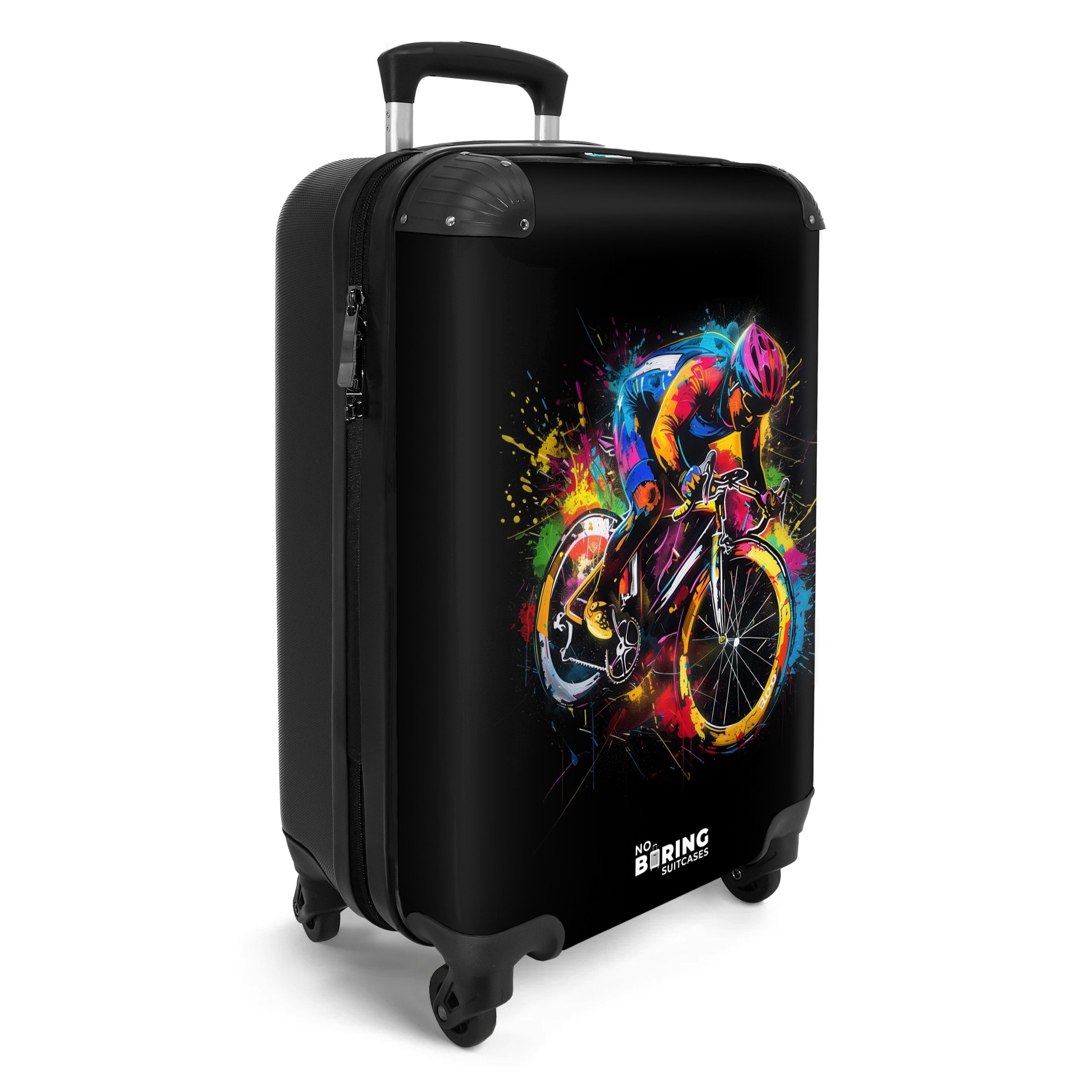 NoBoringSuitcases.com© Hartschalen-Trolley Bunter Radfahrer mit Farbe günstig online kaufen