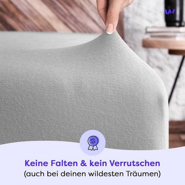 Spannbettlaken Boxspringbett Bettlaken - Spannbetttuch für Matratzen bis 40cm, Wolkenfeld, 95% Baumwolle 5% Lycra, Gummizug: Starker & Flexibler Super-Stretch Gummizug für maximalen Halt, Elastisch & Rutschfest: 90x200, 140x200, 160x200, 180x200 & Übergrößen