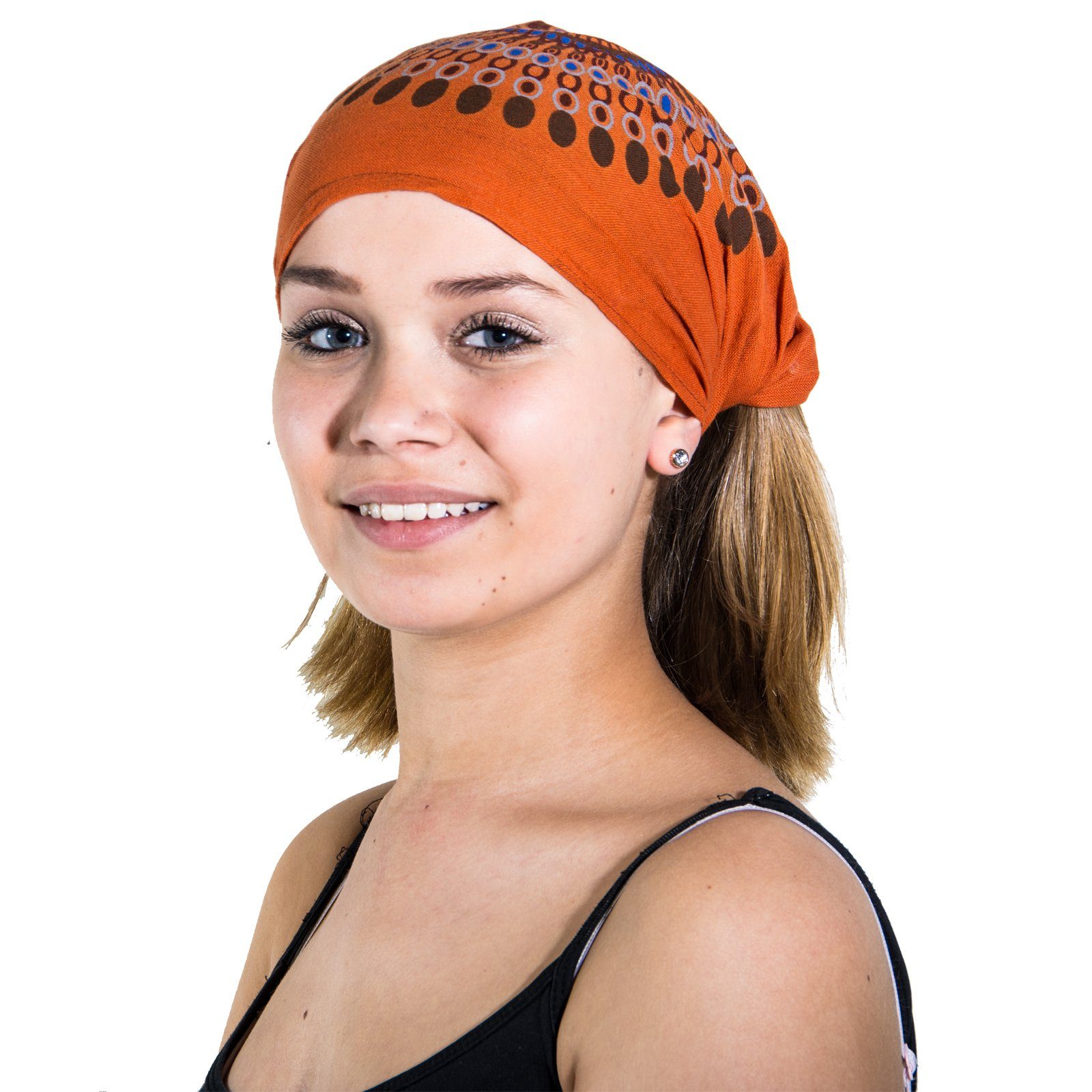 KUNST UND MAGIE Stirnband Kunst und Magie Stirnband Haarband Mandala Hippie Kopftuch Haarband Orange