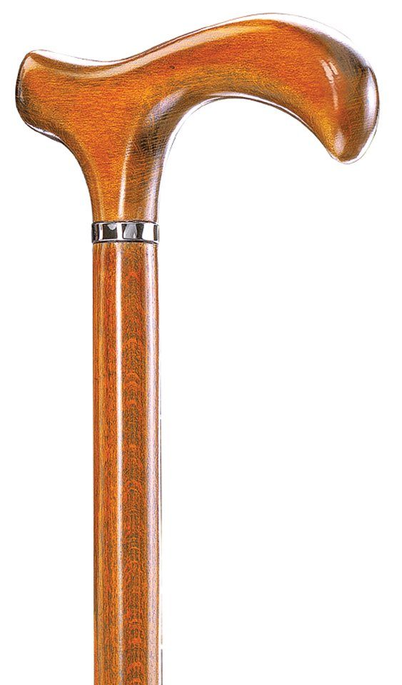 Stockshop Gehstock MELBOURNE Design Gehstock, Holz, Derbygriff, cognac-sand gebeizt, seid