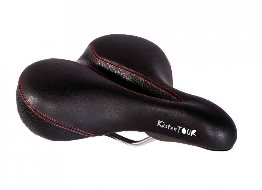 P&P Bequemsattel Fahrradsattel P&P Bequemsattel Küstentour 800 schwarz/rot, Uni, 265x205mm