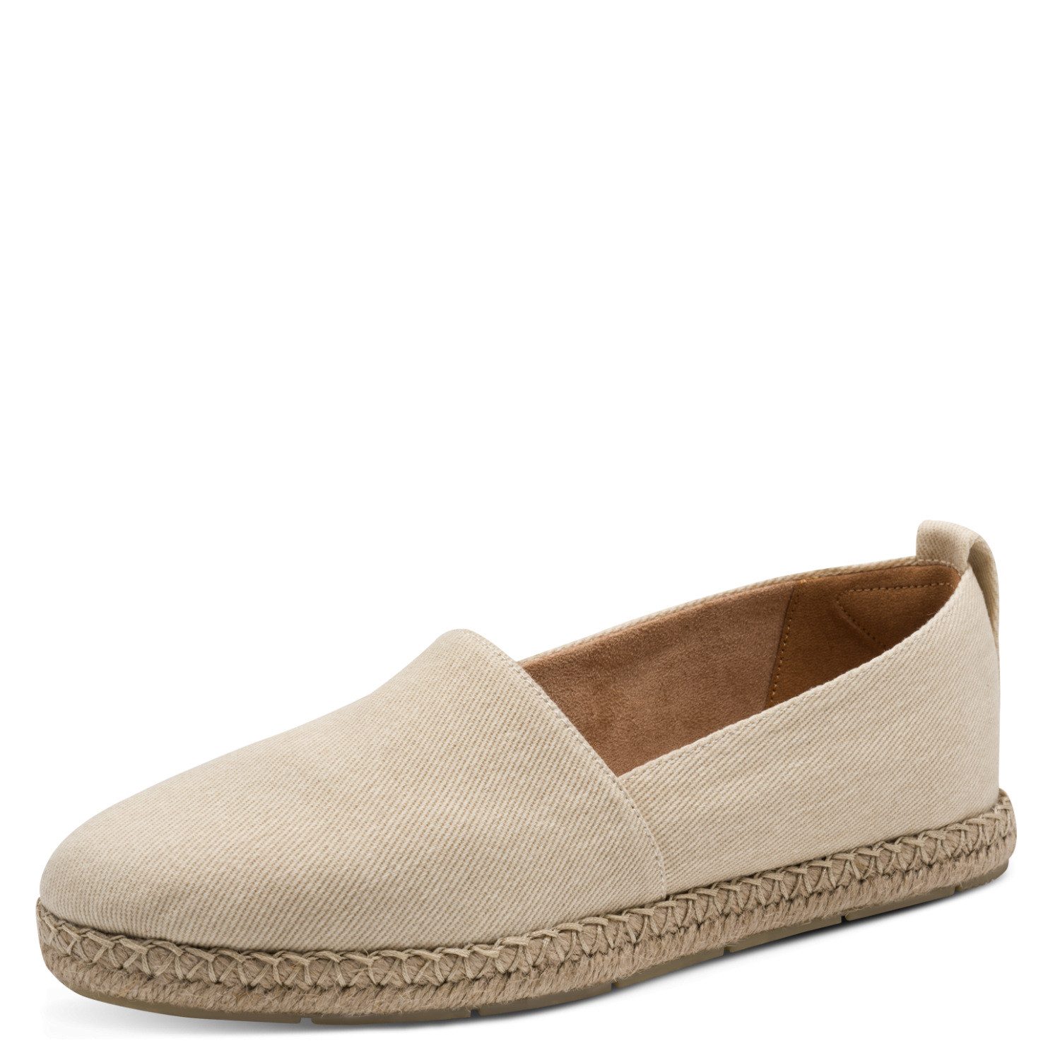 Tamaris Espadrille, Sommerschuh, Slipper, Schlupfschuh mit Juterahmen am Plateau