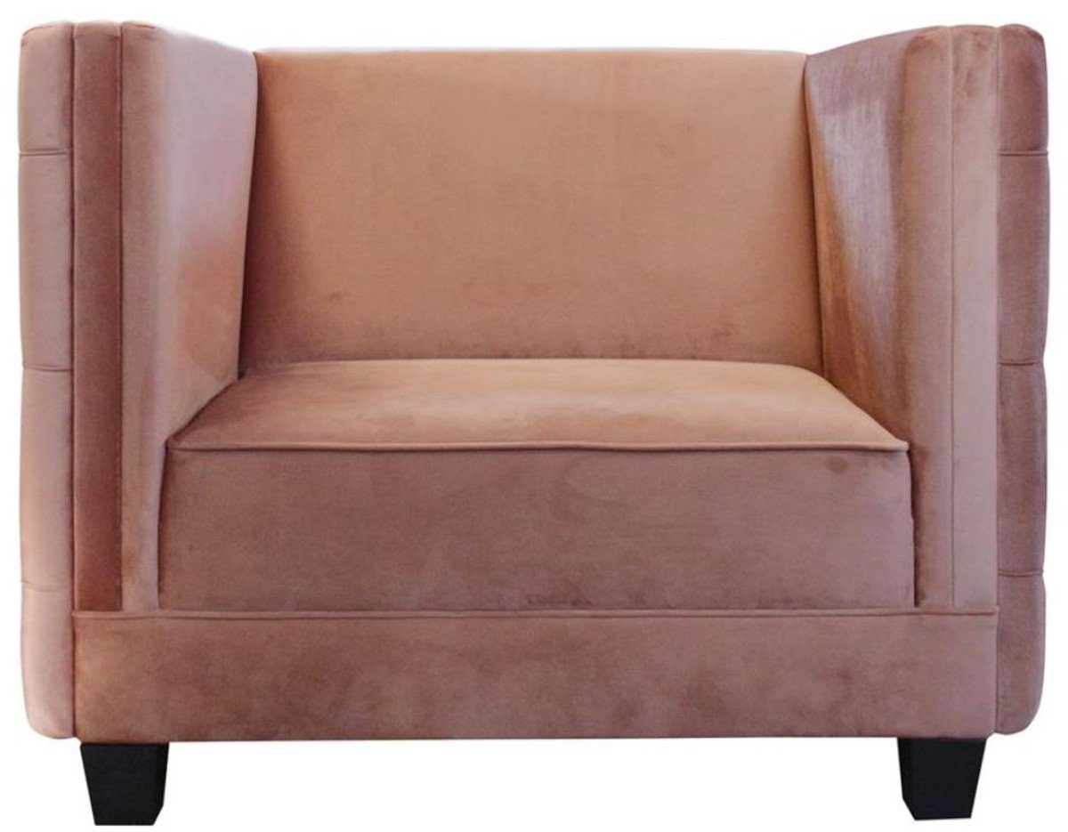 Casa Padrino Chesterfield-Sessel 84,5 Farben Sessel - Verschiedene Dunkel Samt Chesterfield - x Khaki x 102 Luxus Chesterfield Möbel 80 cm H
