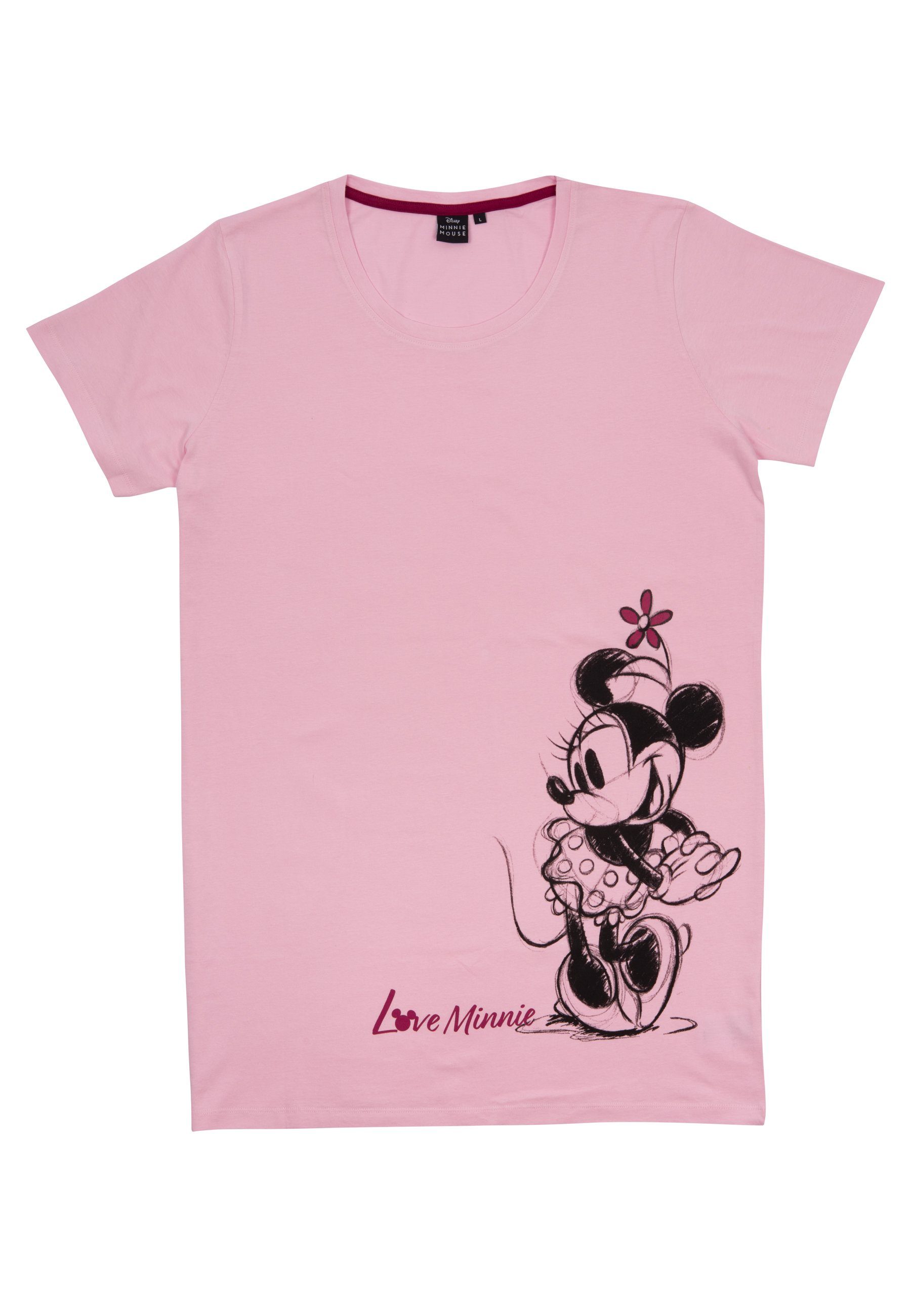 United Labels® Nachthemd Disney Minnie Mouse Nachthemd - Love Minnie - kurzärmlig