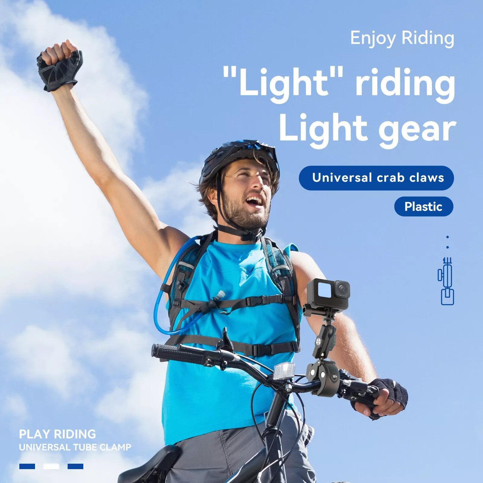 Telesin Action Cam-Halterung 360°Fahrrad Motorrad Lenkerhalterung Halter mit Adapter Für GoPro12 11