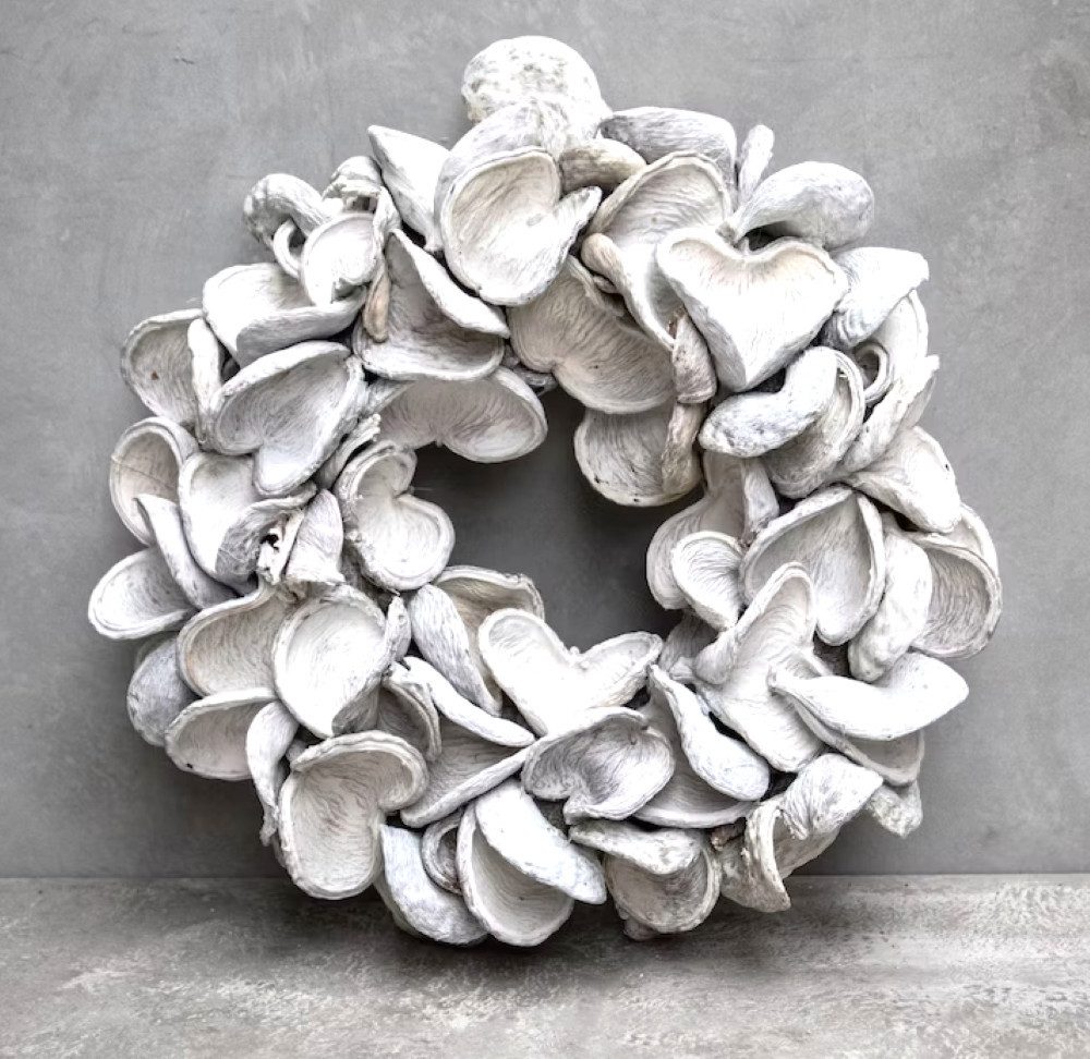 Couronne Dekokranz Deko Kranz Weiß Natur Handarbeit Badamfrucht 45 cm günstig online kaufen