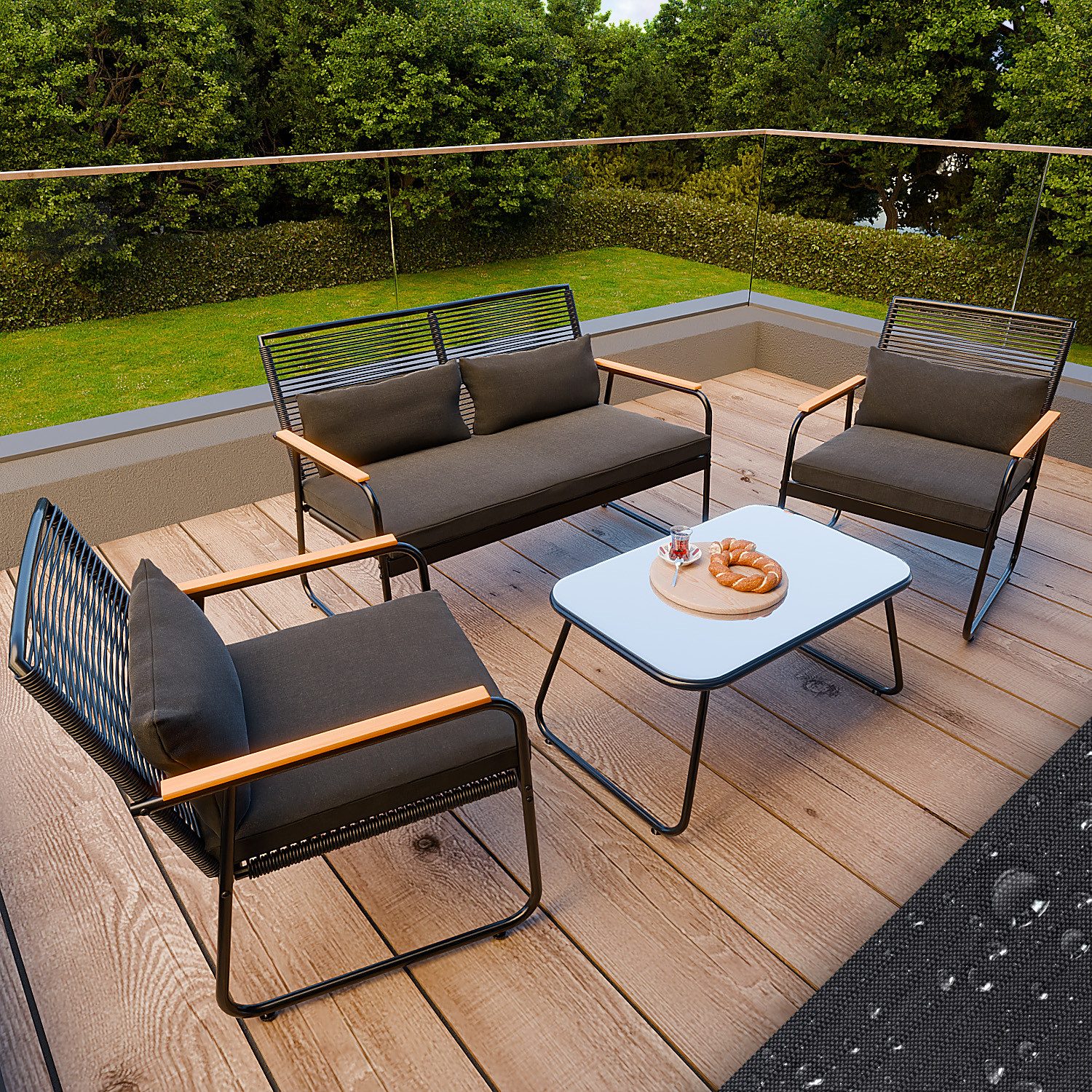 GARMIO Gartenlounge-Set Sitzgruppe Gartenlounge Set, (inkl. günstig online kaufen