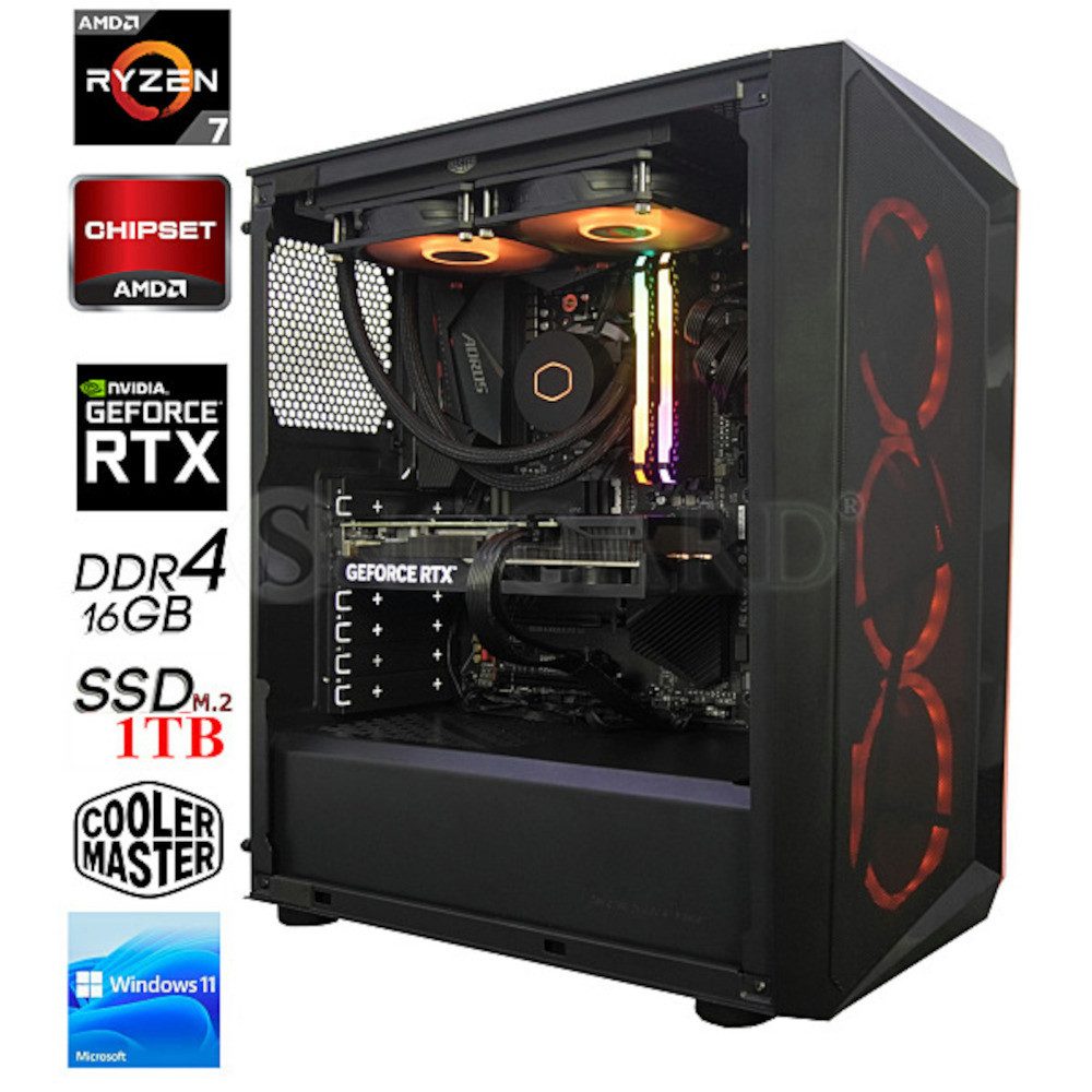 Snogard GamingLine R7-5800X 16GB RTX4070S 1TB-M2 W11H Gaming-PC (AMD Ryzen 7 5800X, RTX 4070 Super, Wasserkühlung, Windows 11, DDR4, 16GB 3200MHz, PCIe 4.0 NVMe SSD)