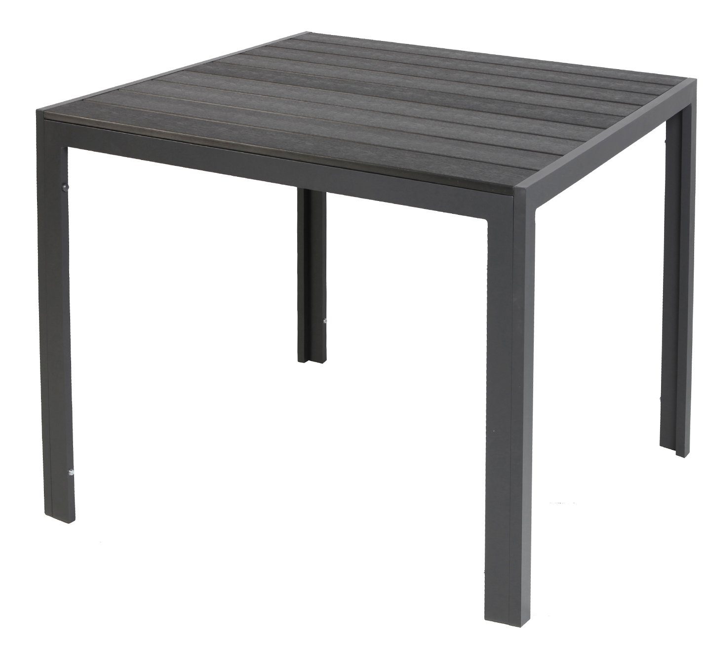 LEX Gartentisch Gartentisch Comfort 90 x 90 cm mit Nonwood Platte Gestell Aluminium