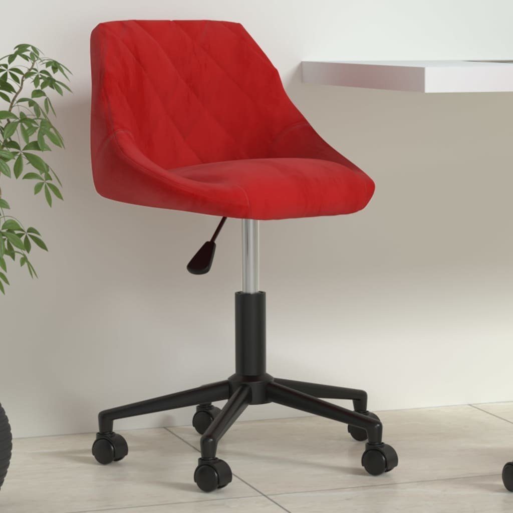 vidaXL Bürostuhl Bürostuhl Drehbar Weinrot Samt (1 St)