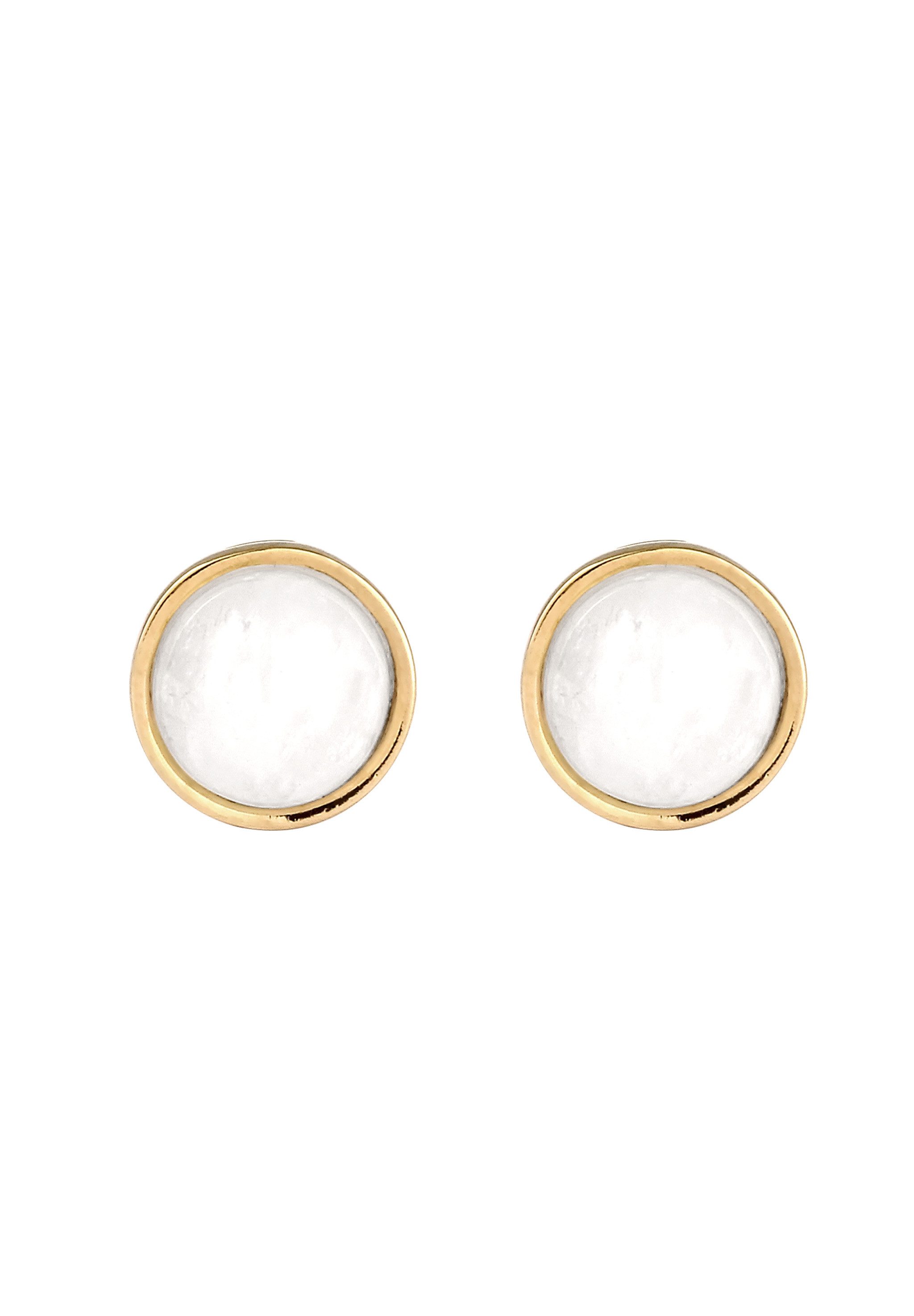 Elli Paar Ohrstecker Ohrstecker Mondstein Weiß 925 Sterling Silber vergolde günstig online kaufen