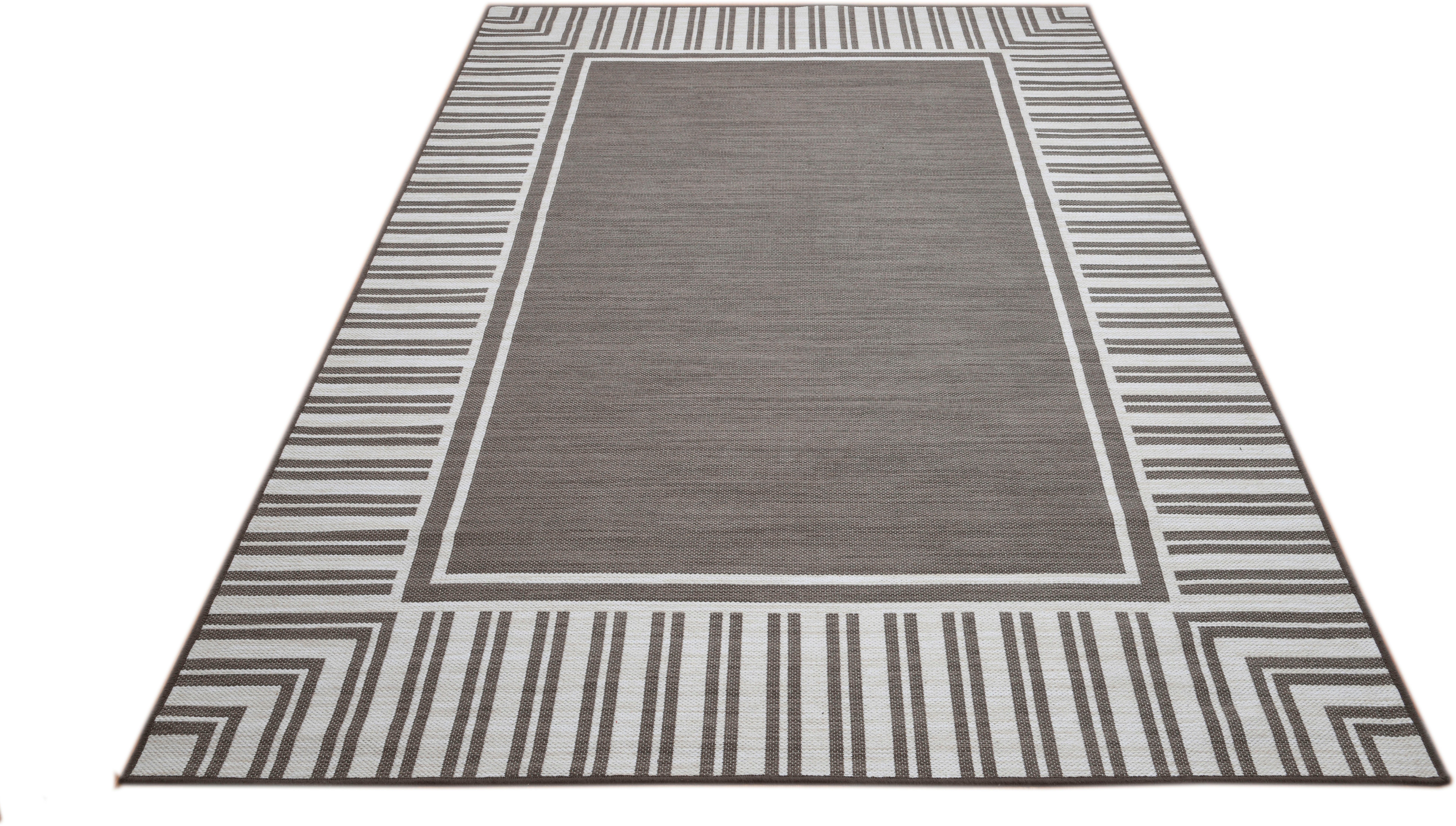 Teppich Manon, Leonique, rechteckig, Höhe: 7 mm, 100% Baumwolle, mit  Bordüre, Flachgewebe, Teppich mit Bordüre