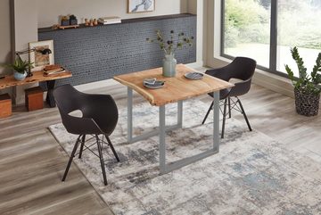 SAM® Baumkantentisch Brosna, Tisch Baumkante 80 x 80 cm, Akazienholz, naturfarben, Tischstärke 26mm