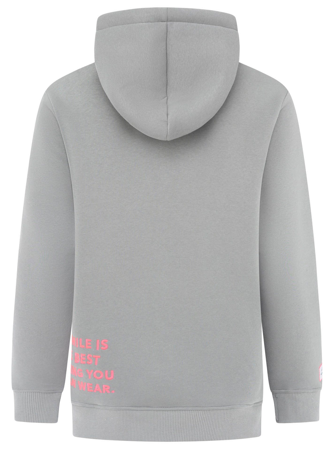 Zwillingsherz Hoodie "Smile Cross" Statement Schriftzug, Stickerei, Kapuze, Kängurutasche – Bild 4 von 5