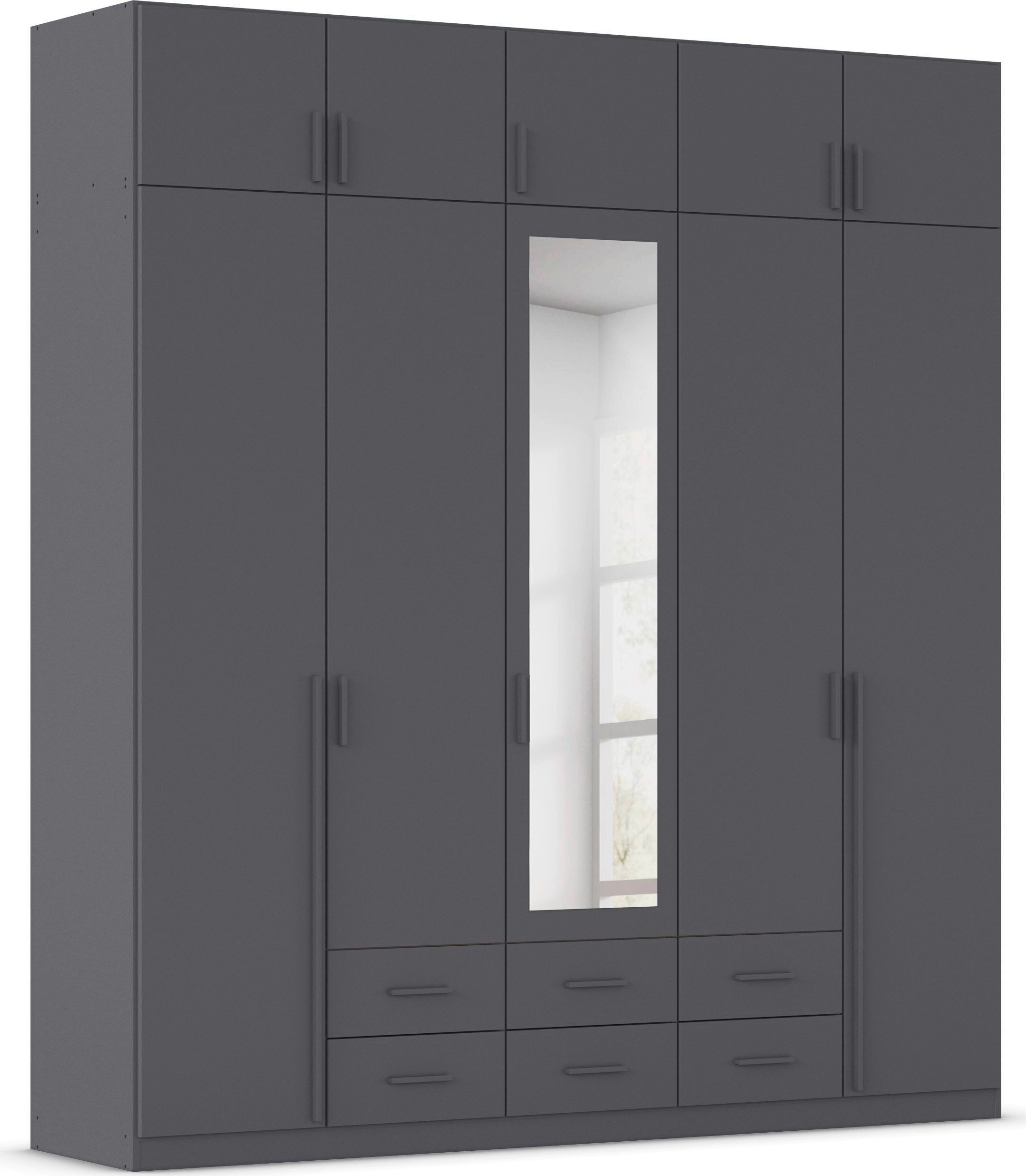 rauch Kleiderschrank Schrank Garderobe Wäscheschrank GAMMA in 4 Breiten 91-226 cm (3 verschiedene Ausstattungen BASIC/CLASSIC/PREMIUM (inkl. SOFT-CLOSE) mit Schubladen und Schrankaufsatz sowie Spiegel MADE IN GERMANY