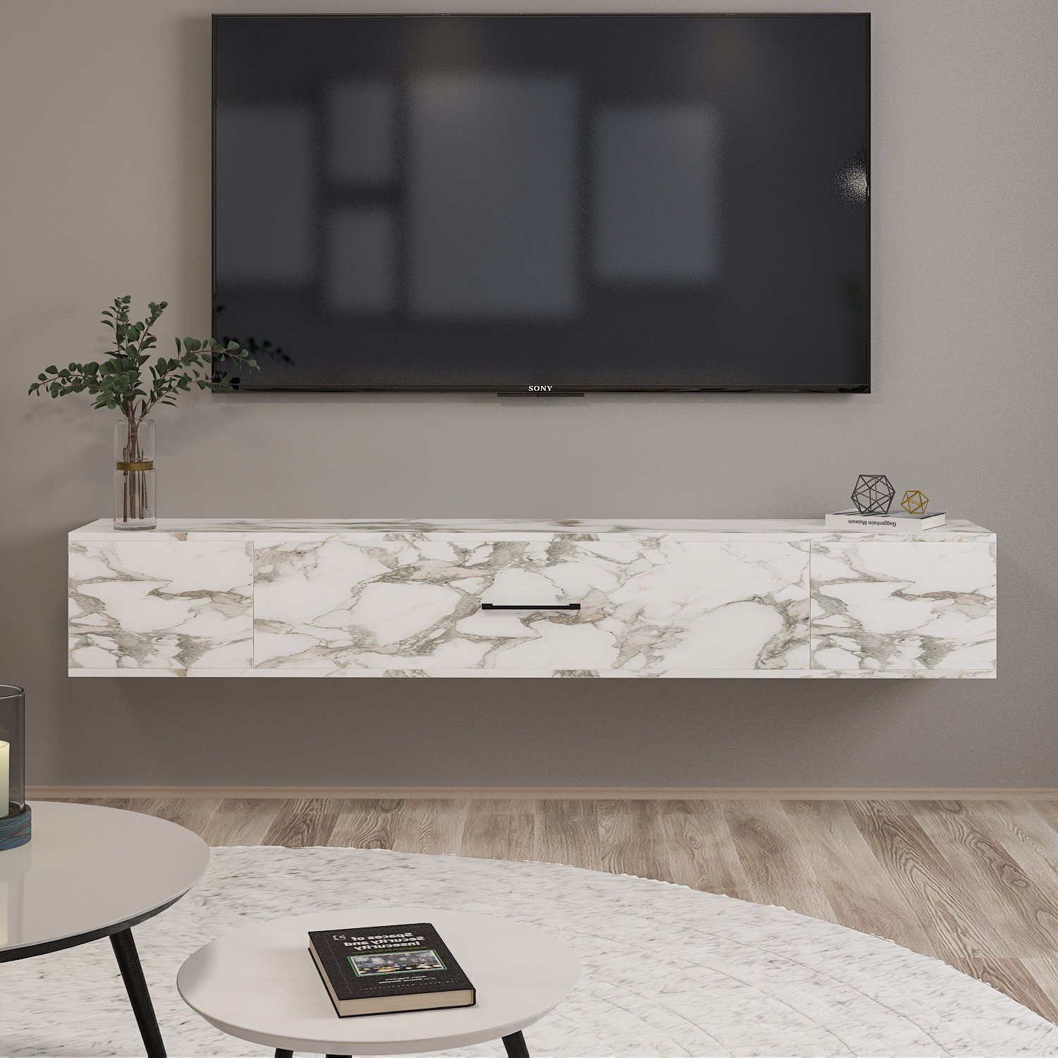 moebel17 TV-Regal TV Lowboard Acworth Weiß günstig online kaufen
