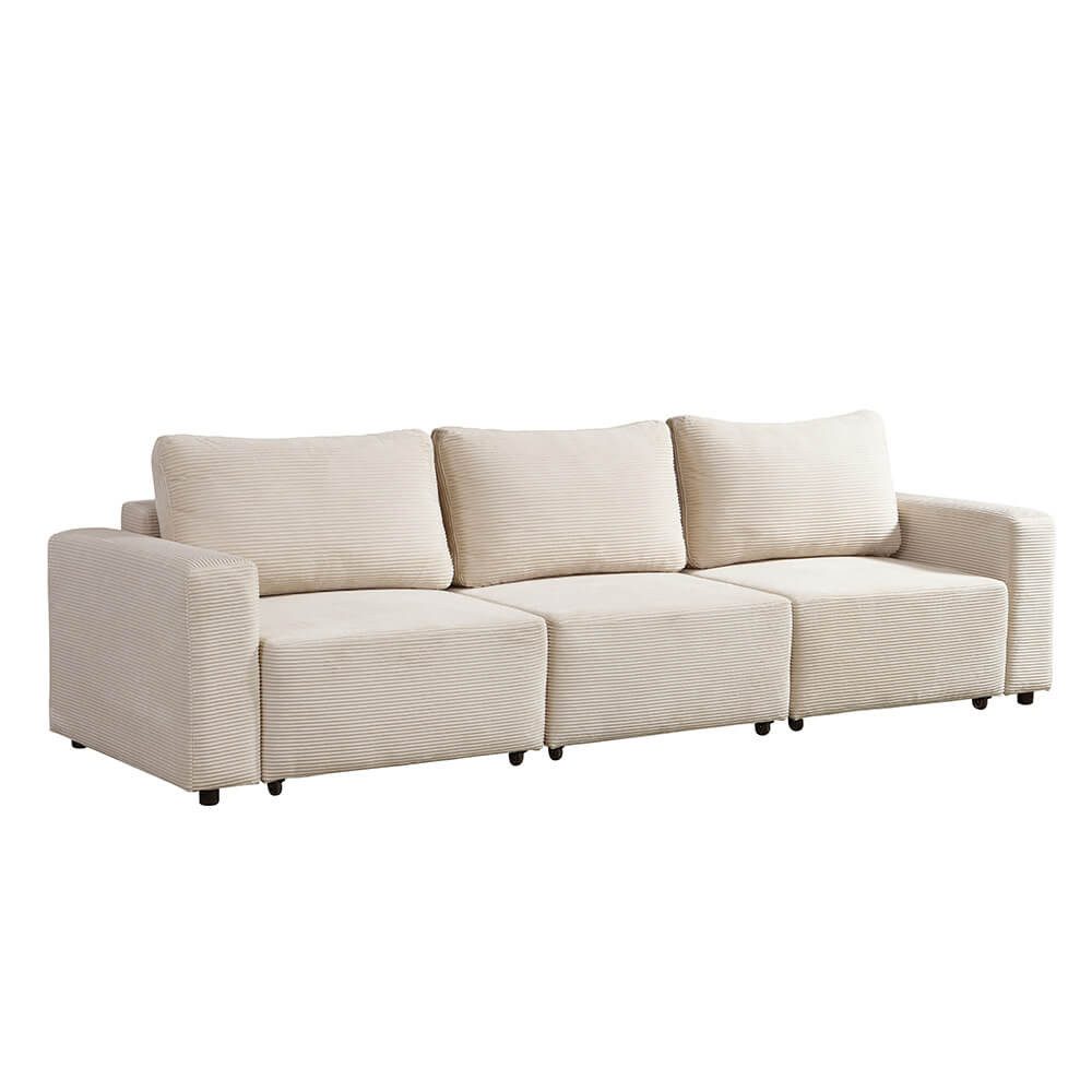 HOME DELUXE Schlafsofa VINA M - 295 x 92 x 85 cm, ausziehbare Liegefläche, inkl. Schlaffunktion, Cordsofa