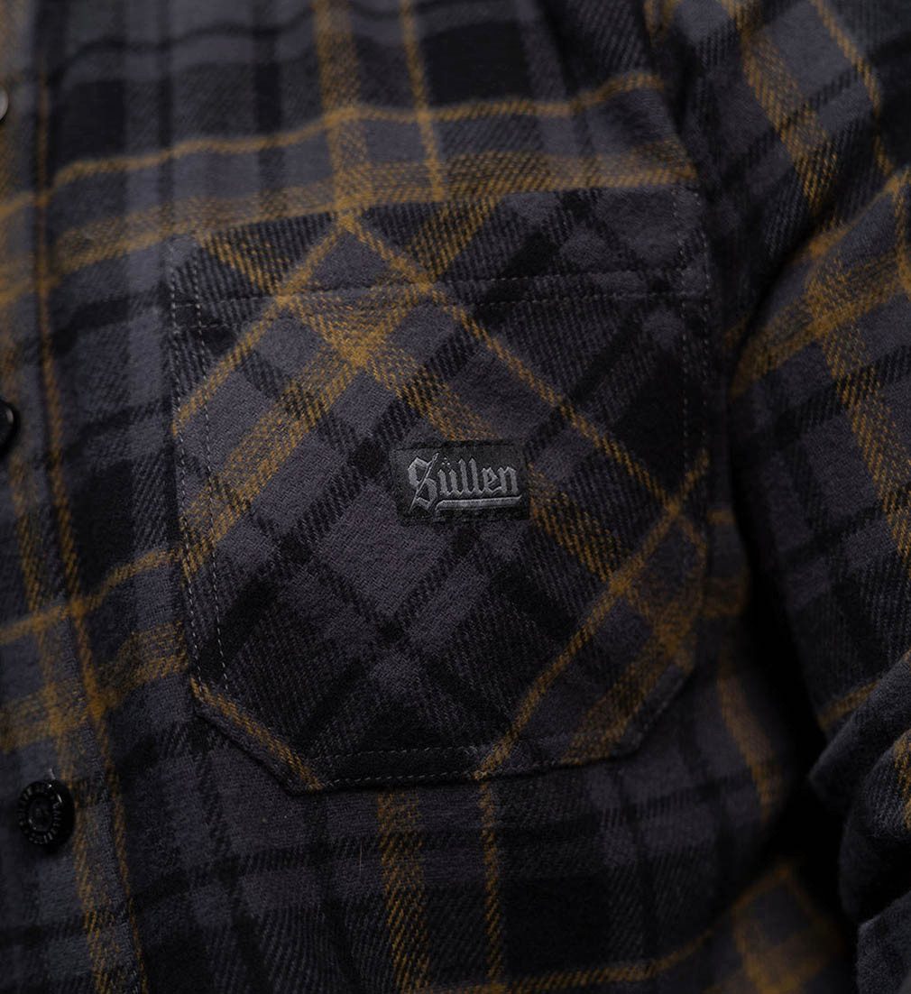 Sullen Clothing Langarmhemd Blue Blood Flannel Shirt Holzfällerhemd Kariert Grau