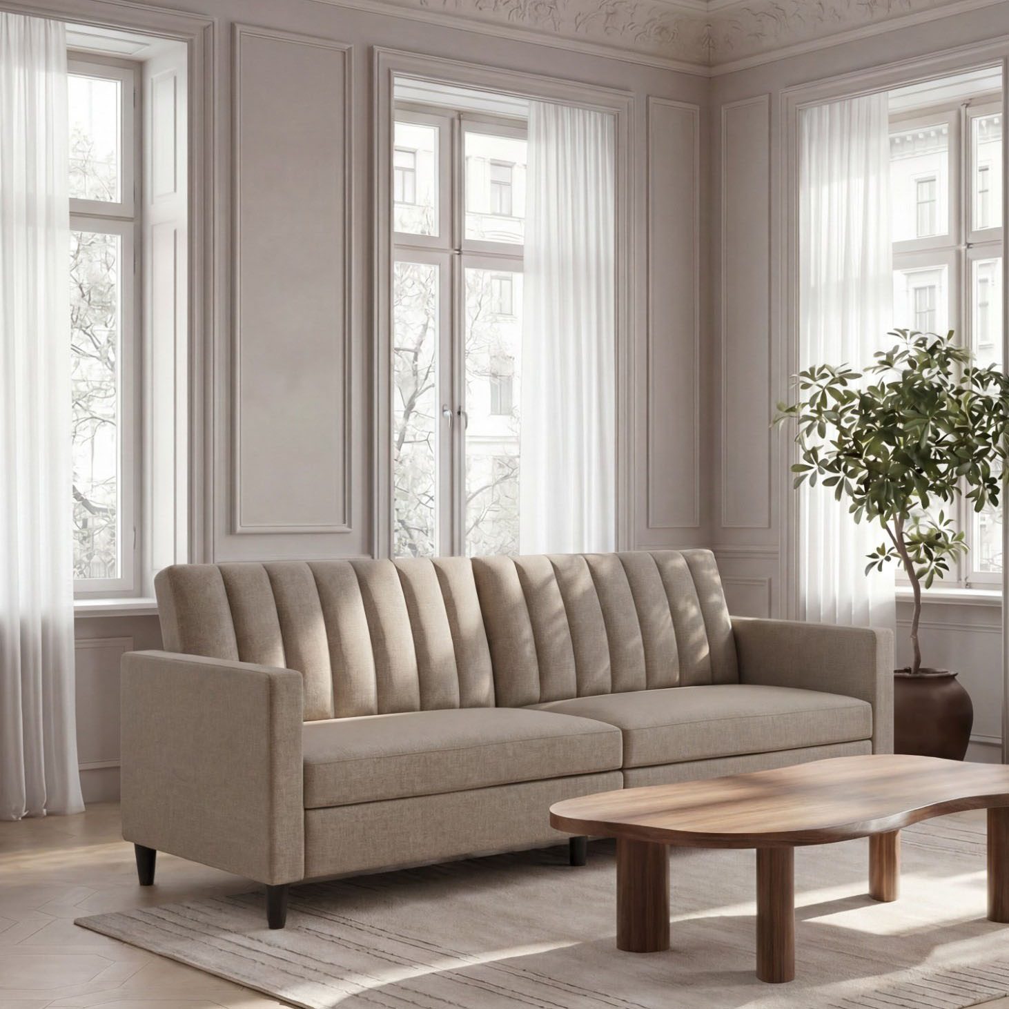 Dorel Home 3-Sitzer Celine, Rückenlehne 2-teilig und 3-fach verstellbar, Sitzhöhe 43 cm