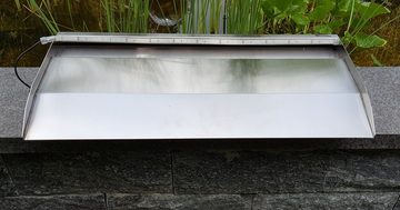 Jürgen Bocker - Gartenambiente Wasserfall Wasserfall 45 cm langer Auslauf Edelstahl matt LED Sets, 45,00 cm Breite