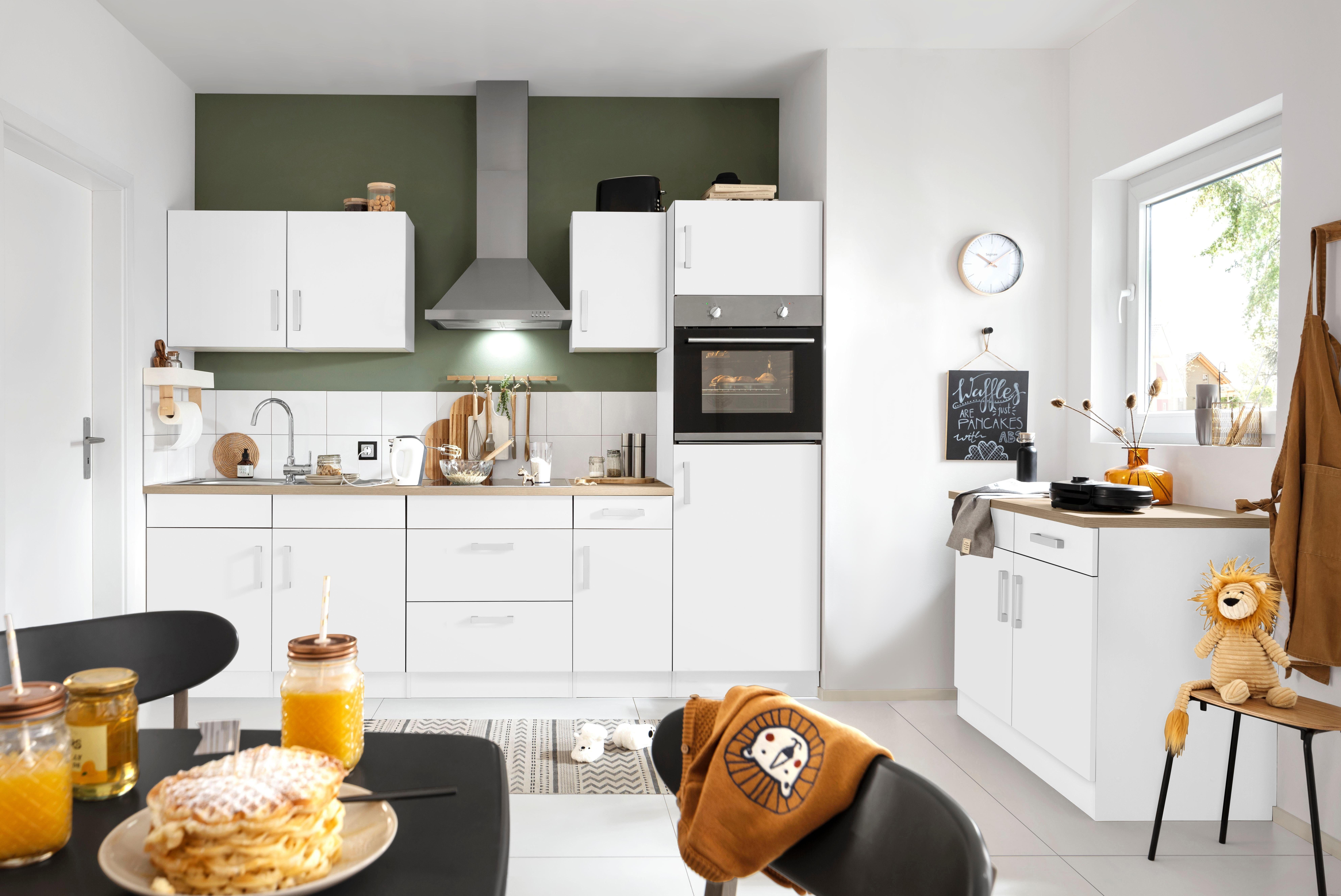 KOCHSTATION Küchenzeile KS-Gera, Breite 270 cm, wahlweise mit E-Geräten, mit Arbeitsplatte