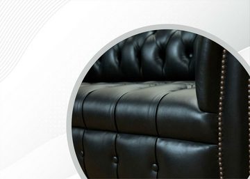 JVmoebel Sofa, Wohnzimmer Möbel Zweisitzer Sofa Couch Polster Schwarz Chesterfield