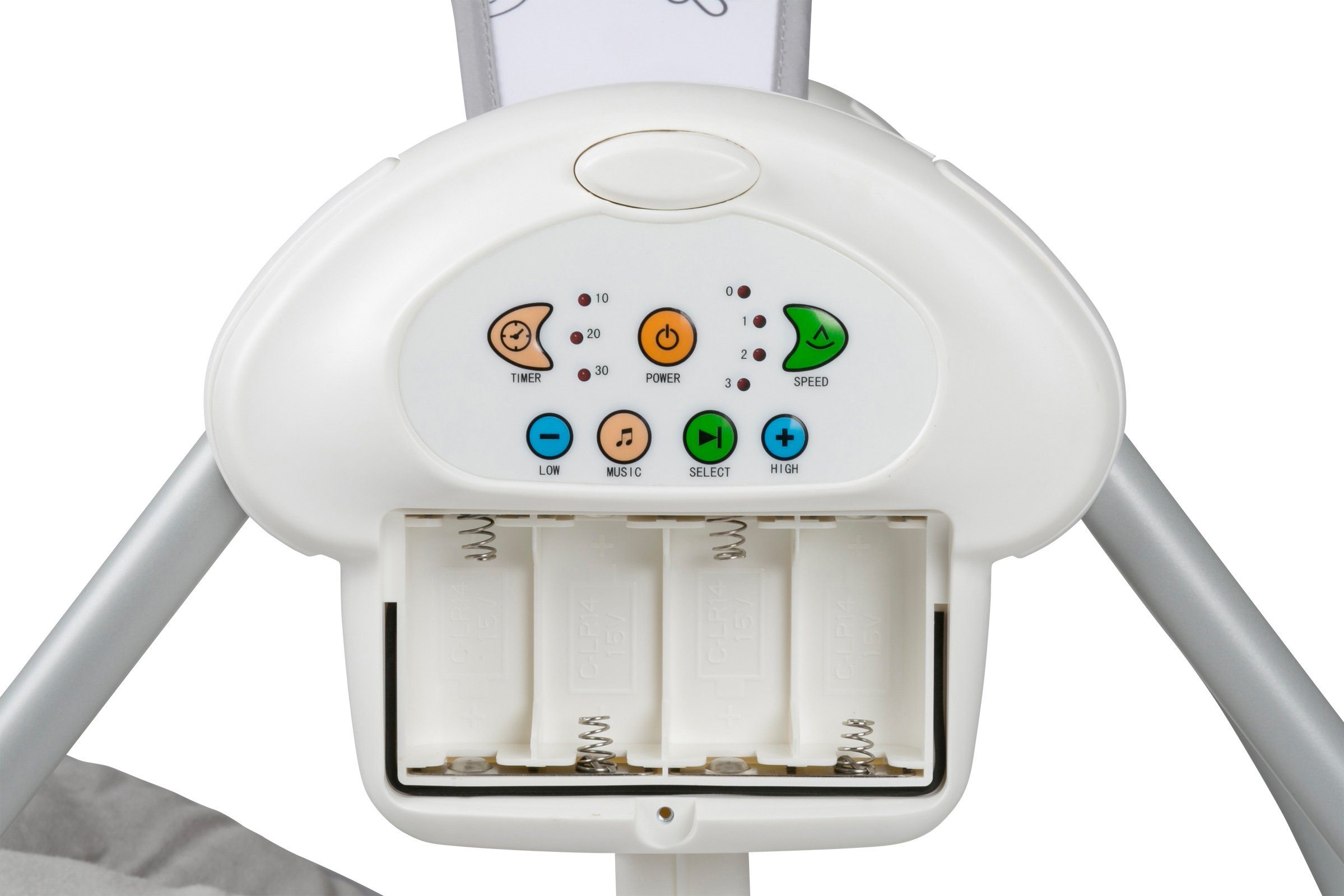 BabyGo Babywippe Dandly, anthracite, elektrisch, mit Sound