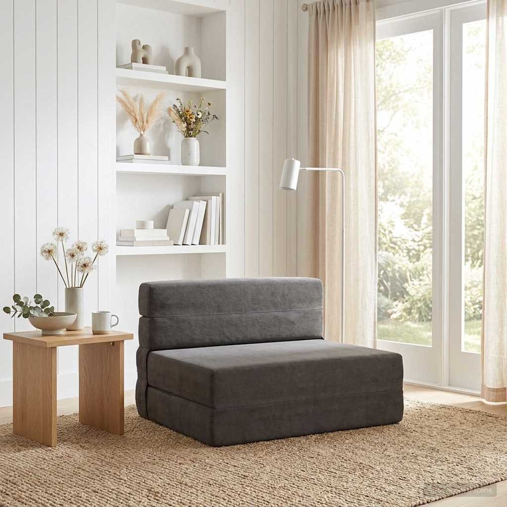 vidaXL Bett Klappsofa Bett Dunkelgrau 70 x 72 x 60 cm Stoff (1-tlg)