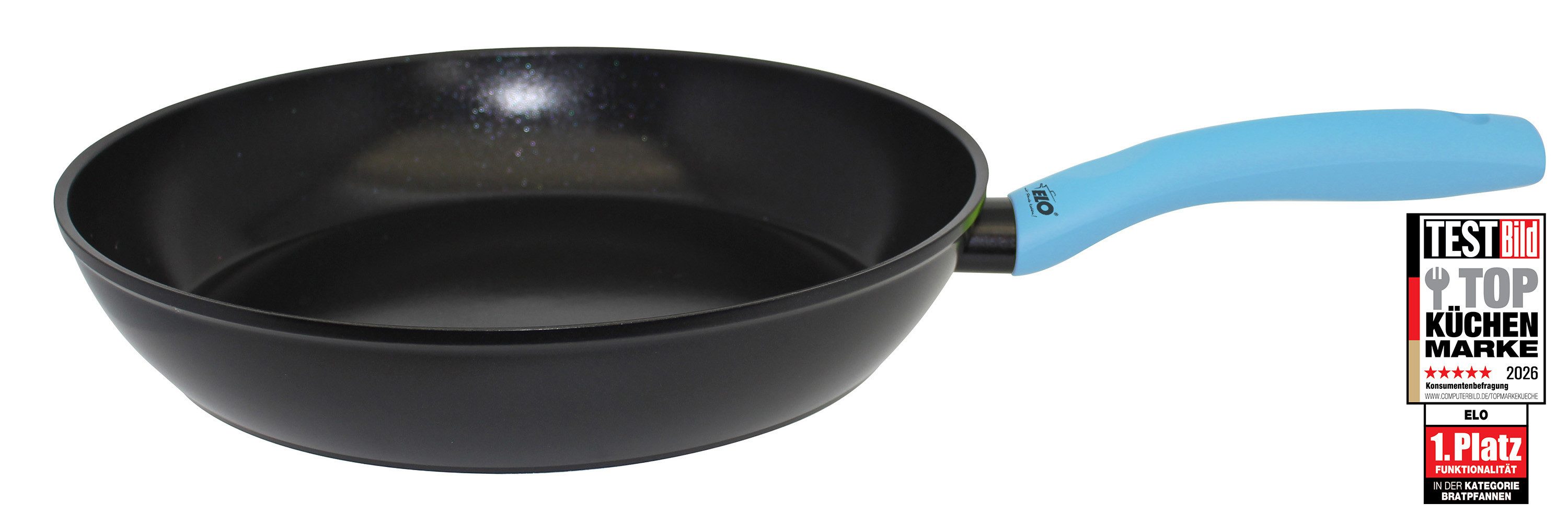 Elo Basic Schmorpfanne Colorio mit farbigem Protektor, Aluminium (Set, 2-tlg), Soft-Touch-Griff mit Flammenschutz