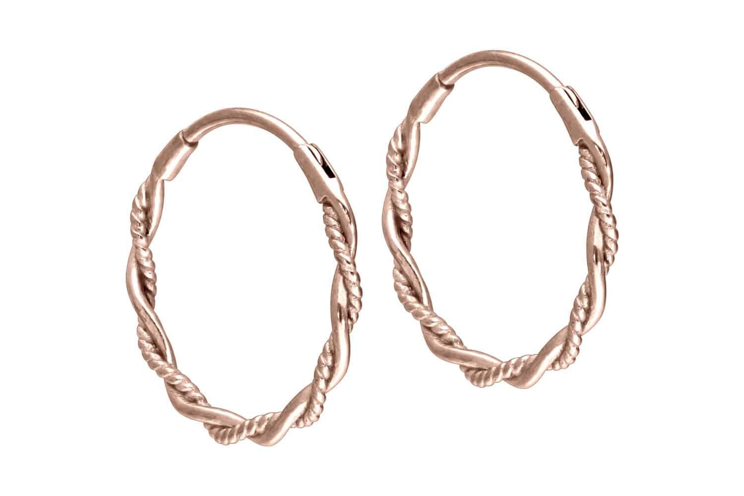 FILANGO Paar Creolen Chirurgenstahl Ohrclicker Creolen DOPPELT GEDREHT (Creolen, 1-tlg)