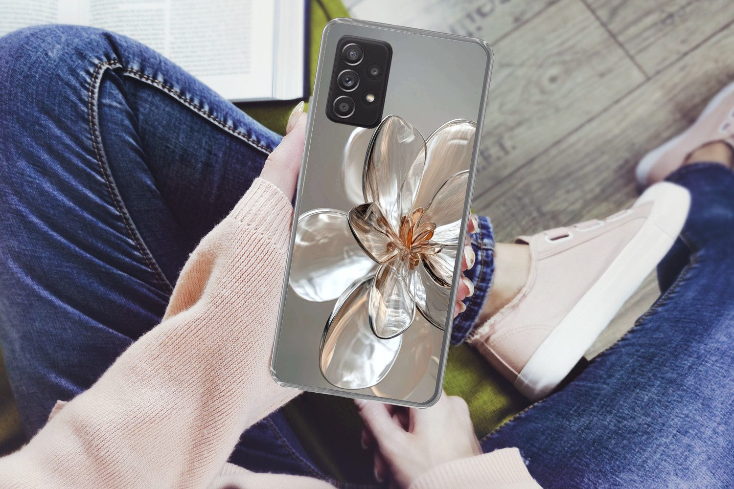 MuchoWow Handyhülle für Samsung Galaxy A53 5G Blume - Gläser - Transluzent, Phone Case, Silikon, Schutzhülle Dünn