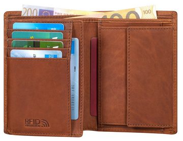 Benthill Geldbörse Herren Ledergeldbörse Geldbeutel RFID Slim Portemonnaie Vintage, RFID-Schutz Kartenfächer Münzfach