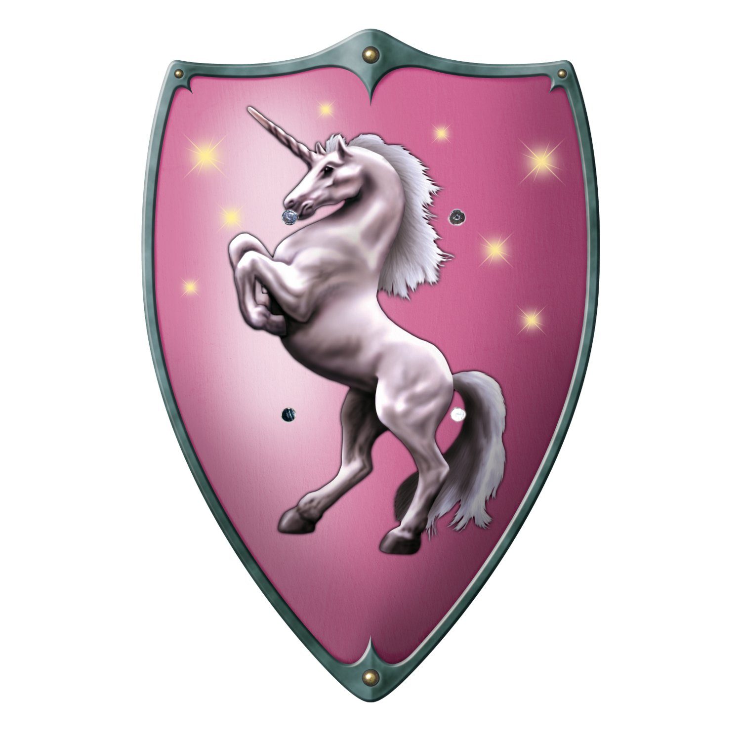 BestSaller Kinderbogenset Ritterschild "Unicorn" mit Einhorn Motiv, Holz, 49 x 32 cm