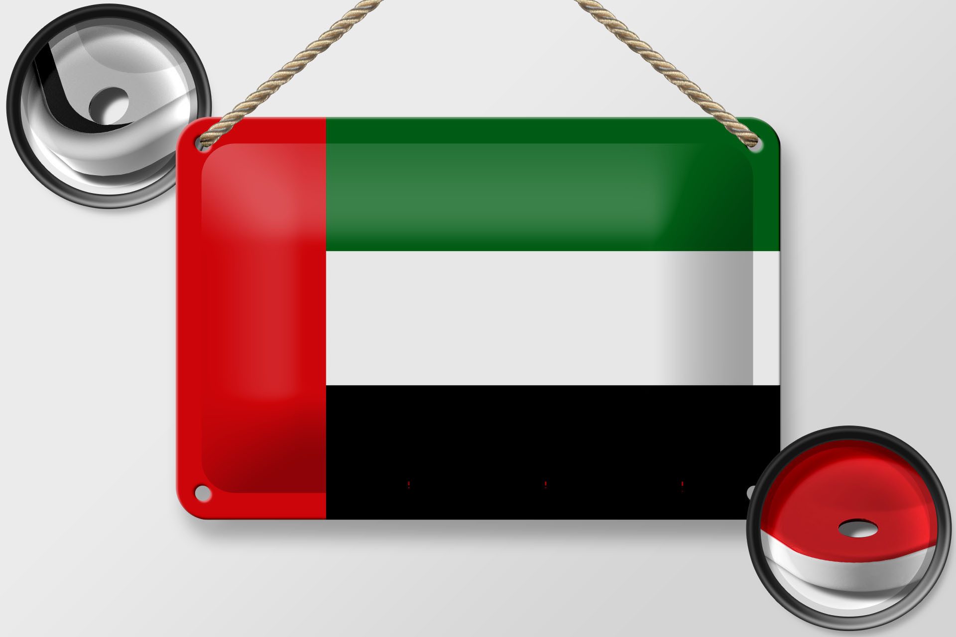 Femer GmbH Metallschild Flagge Vereinigten Arabischen Emirate 18x12cm, (1 St), gewölbte Oberfläche, abgerundete Ecken, umgeschlagene Kanten