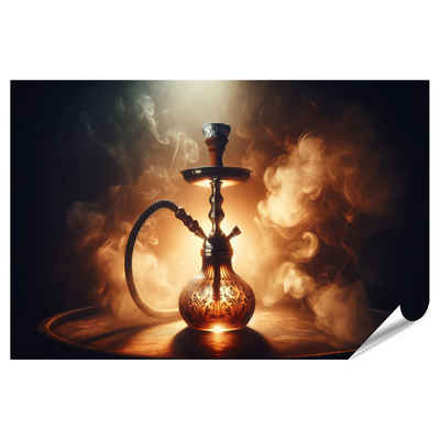 islandburner Poster Mystische Shisha mit Rauch in dunklem Ambiente